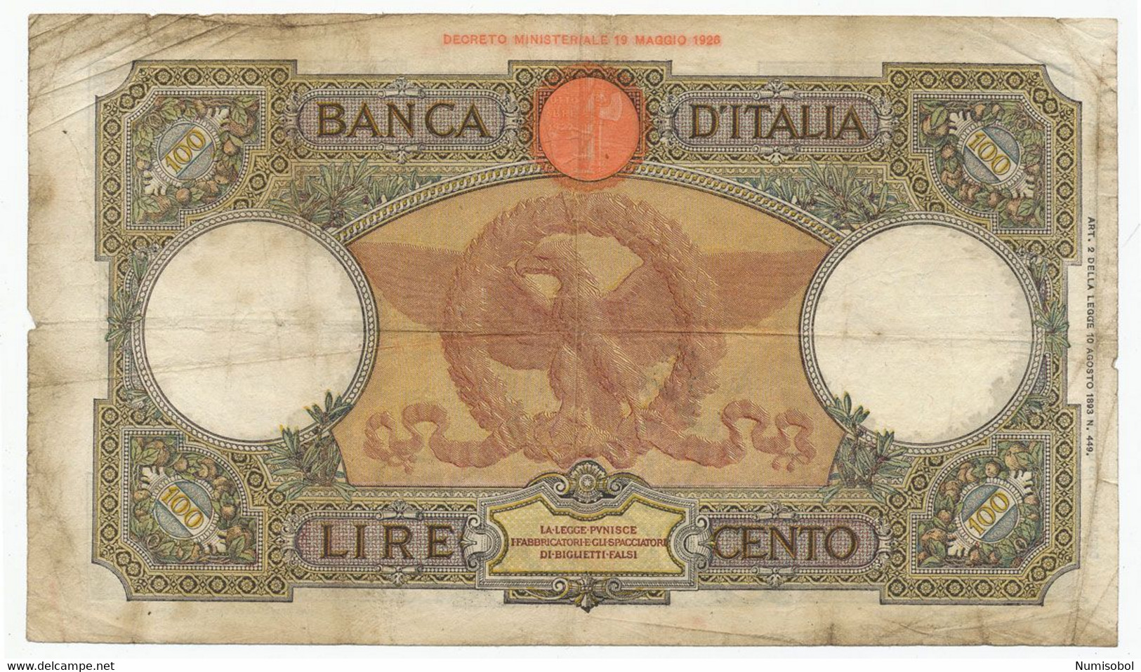 ITALY - 100 Lire 23. 6. 1941. P55b (T148) - 100 Lire