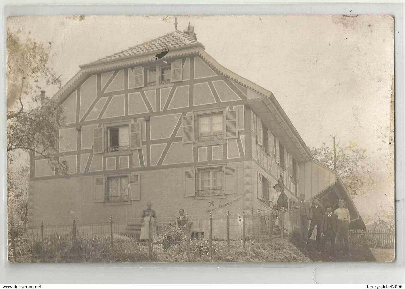 Carte Photo 17/10/1914 Maison Bureau De Location Dans Les Vosges ? Alsace ? Envoyée En Fm A Lagnieu Ain 01 - A Identifier