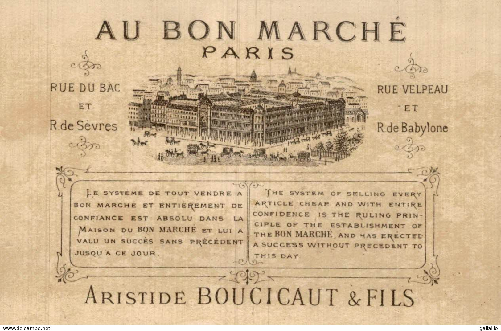 CHROMO AU BON MARCHE PAS DE PORTE MONNAIE - Au Bon Marché