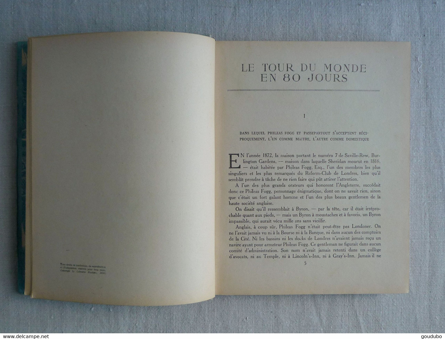 Jules Verne Le Tour Du Monde En 80 Jours Hachette 1943. Fouqueray Brodard Et Taupin. - Hachette