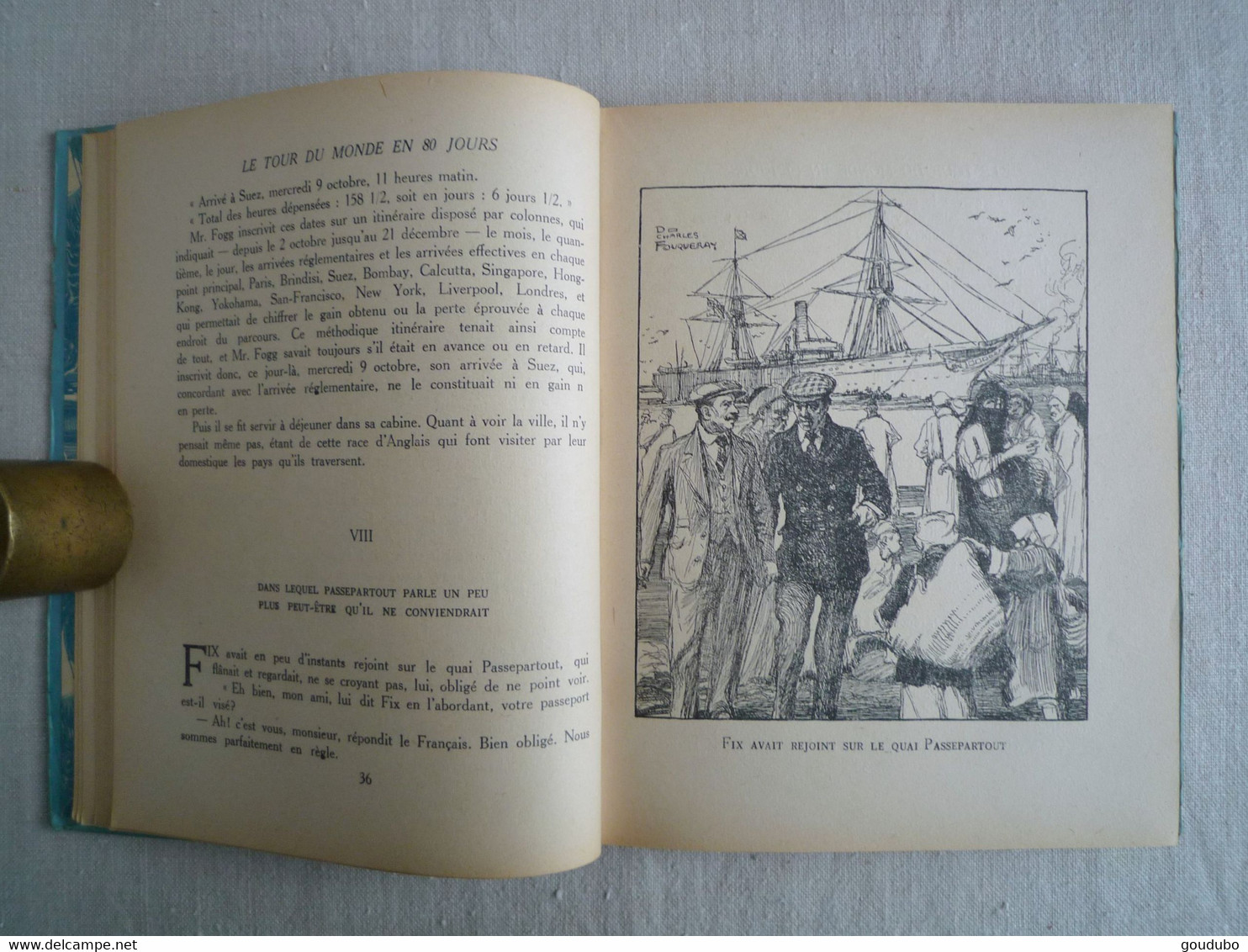 Jules Verne Le Tour Du Monde En 80 Jours Hachette 1943. Fouqueray Brodard Et Taupin. - Hachette