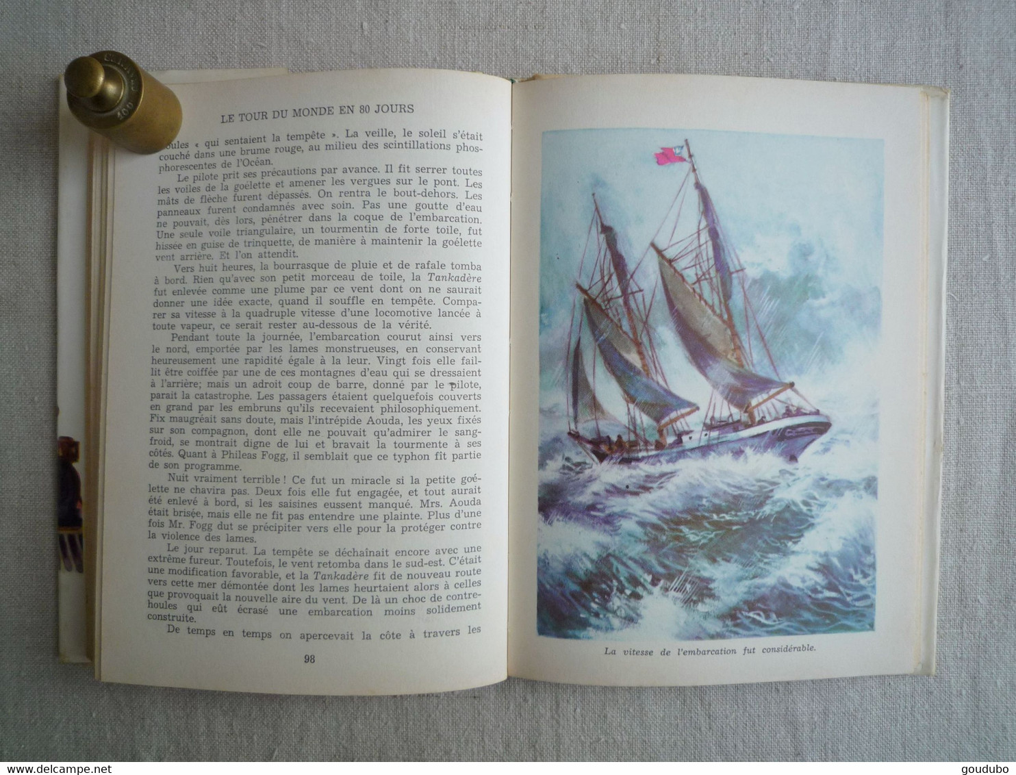 Jules Verne Le tour du monde en 80 jours Hachette 1957 Henri Dimpre Idéal bibliothèque.