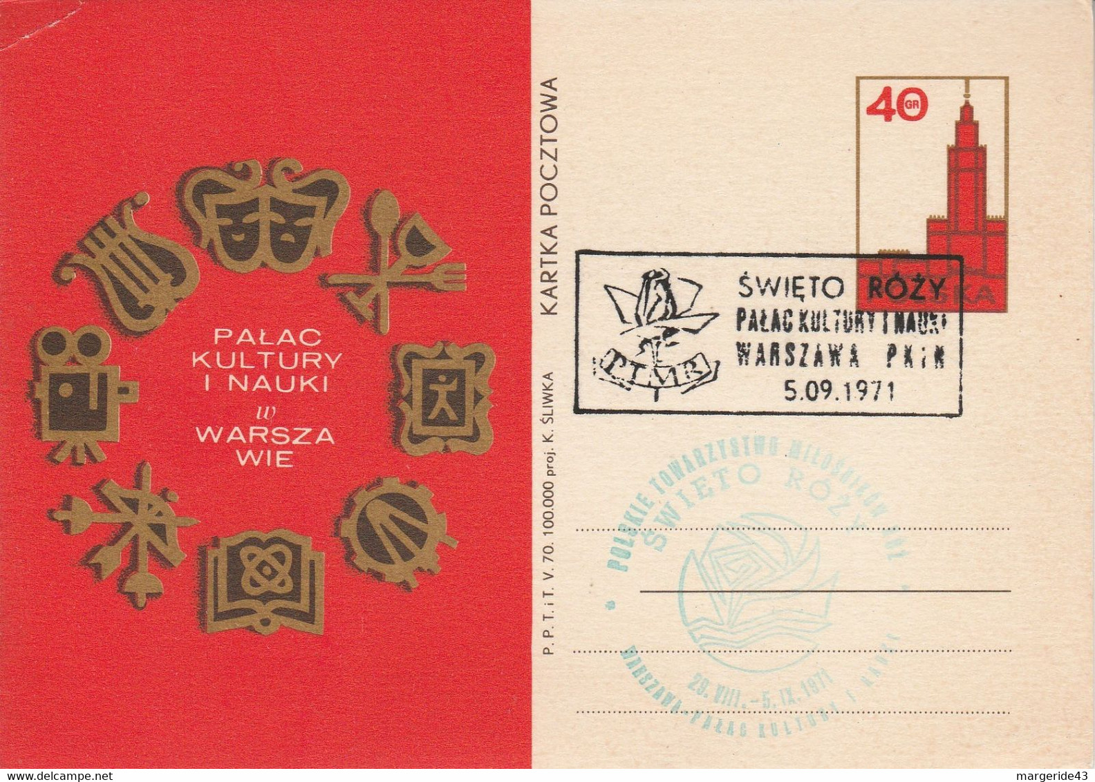 POLOGNE PALAC KULTURY I NAUKI VARSOVIE 1971 - Maschinenstempel (EMA)