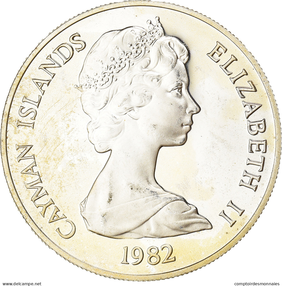 Monnaie, Îles Caïmans, Elizabeth II, 10 Dollars, 1982, British Royal Mint - Cayman (Isole)