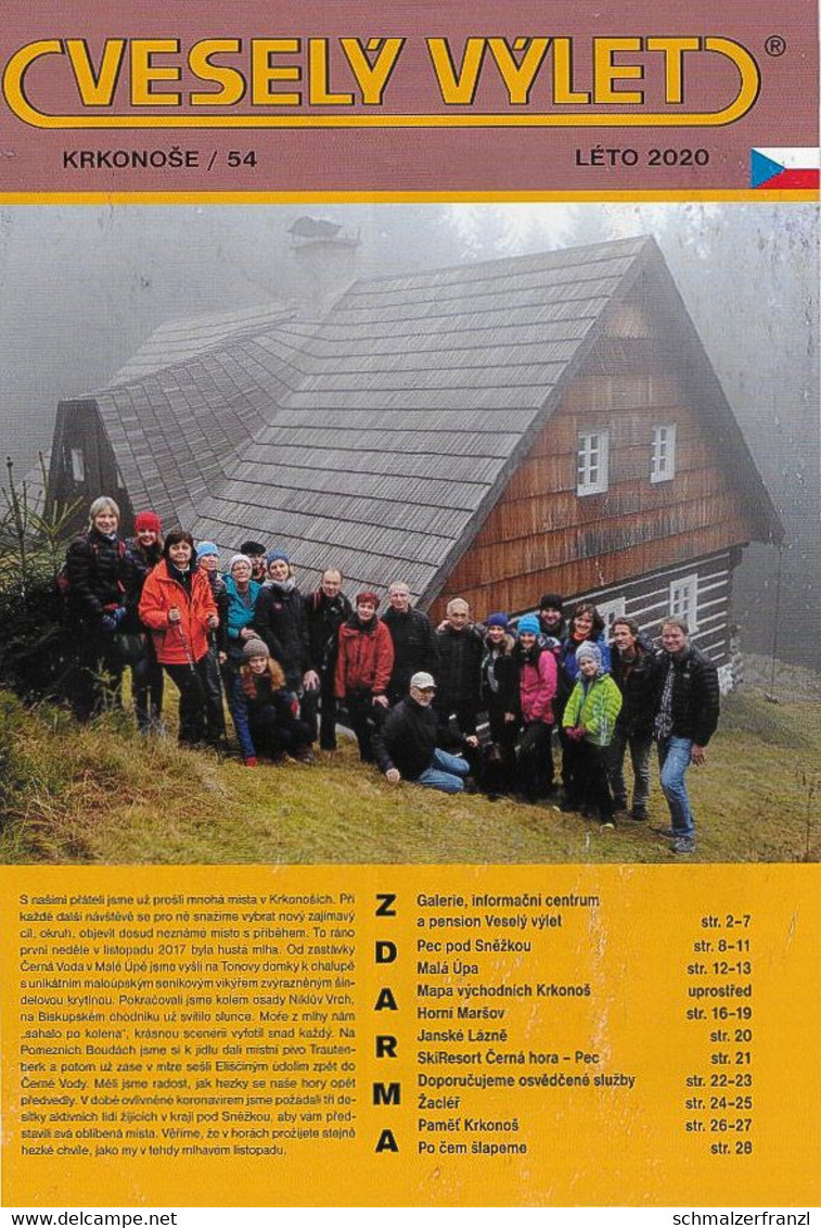 Zeitschrift Vesely Vylet Ein Lustiger Ausflug Riesengebirge N 54 Leto 2020 Saisonzeitschrift Spindlermühle Petzer Aupa - Rep. Ceca