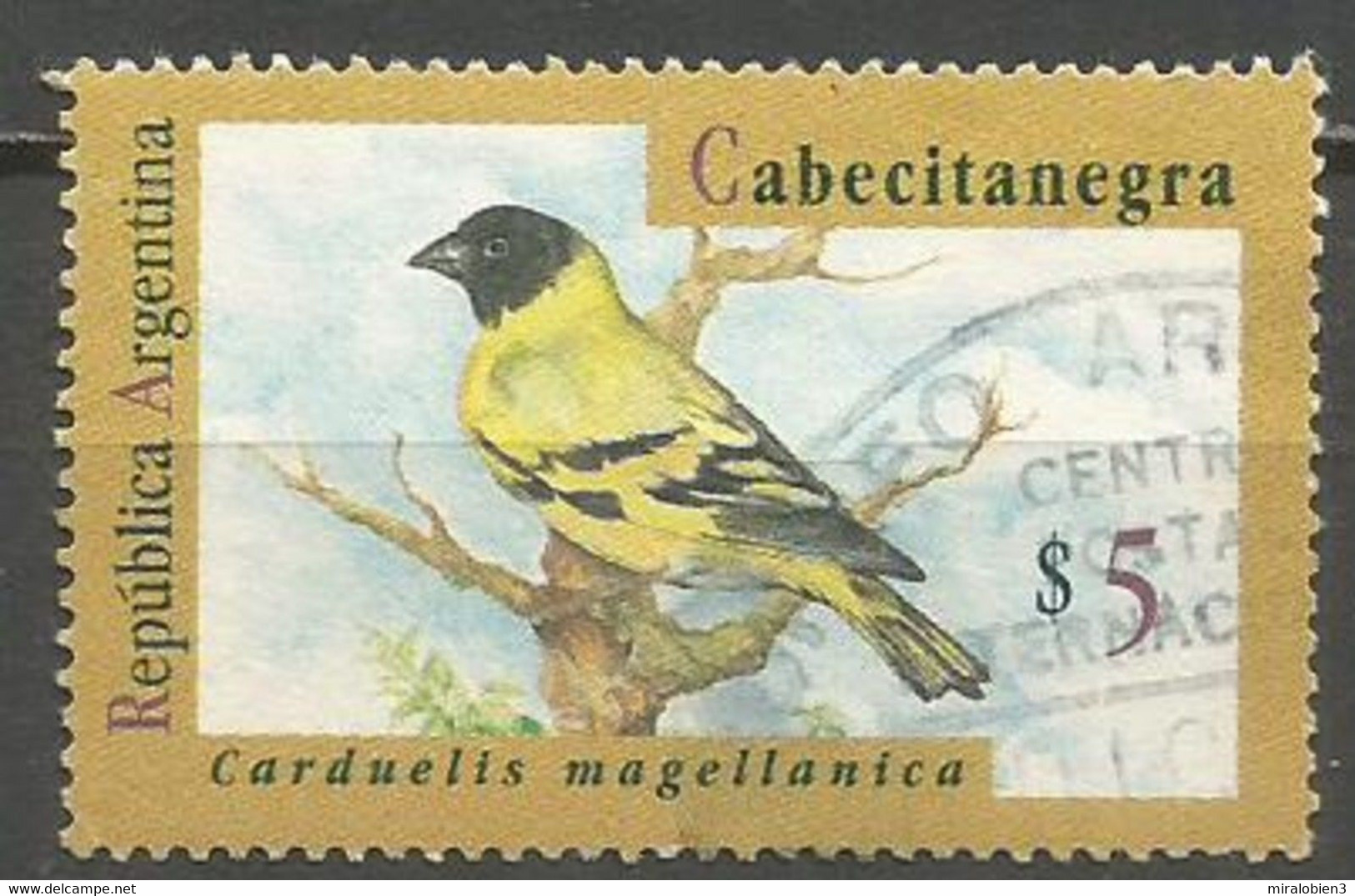 ARGENTINA FAUNA AVES CABECITANEGRA YVERT NUM. 1875 USADO - Oblitérés