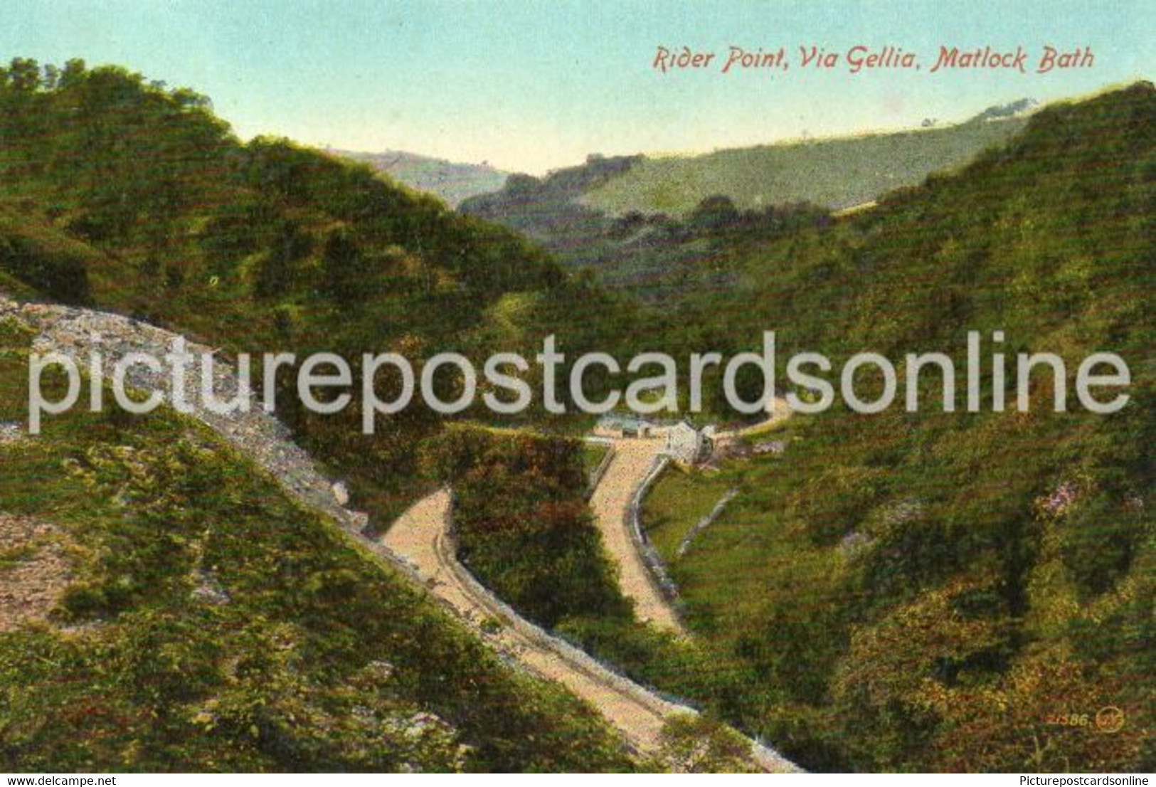 RIDER POINT VIA GELLIA MATLOCK BATH OLD COLOUR POSTCARD DERBYSHIRE - Derbyshire