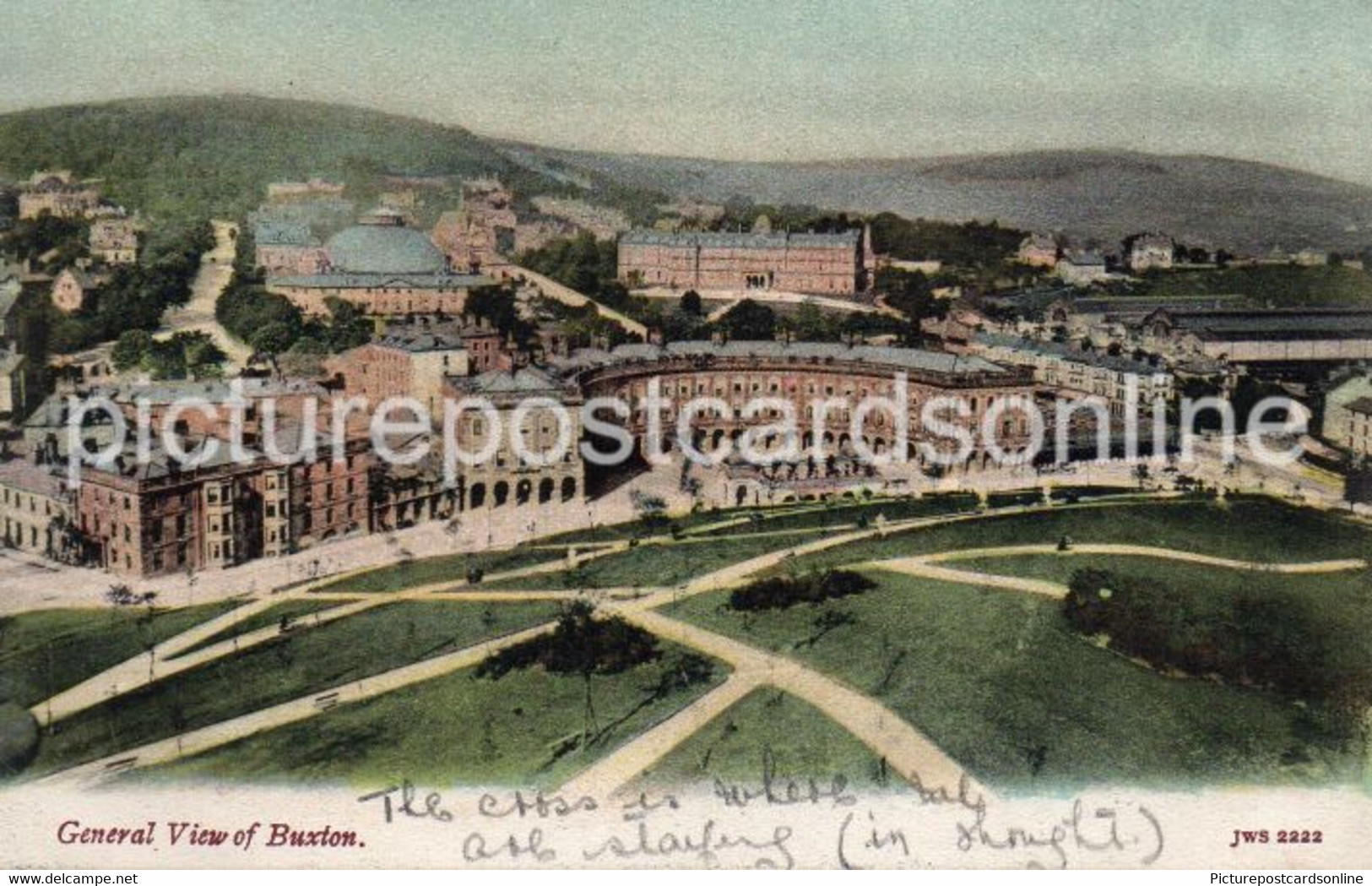 BUXTON GENERAL VIEW OLD COLOUR POSTCARD DERBYSHIRE - Derbyshire