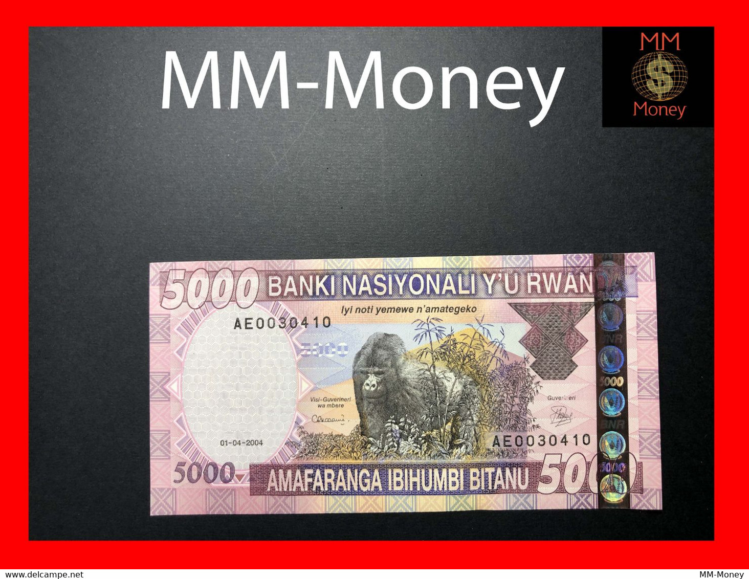 RWANDA 5.000 5000 Francs 1.4.2004  P. 33  UNC - Rwanda