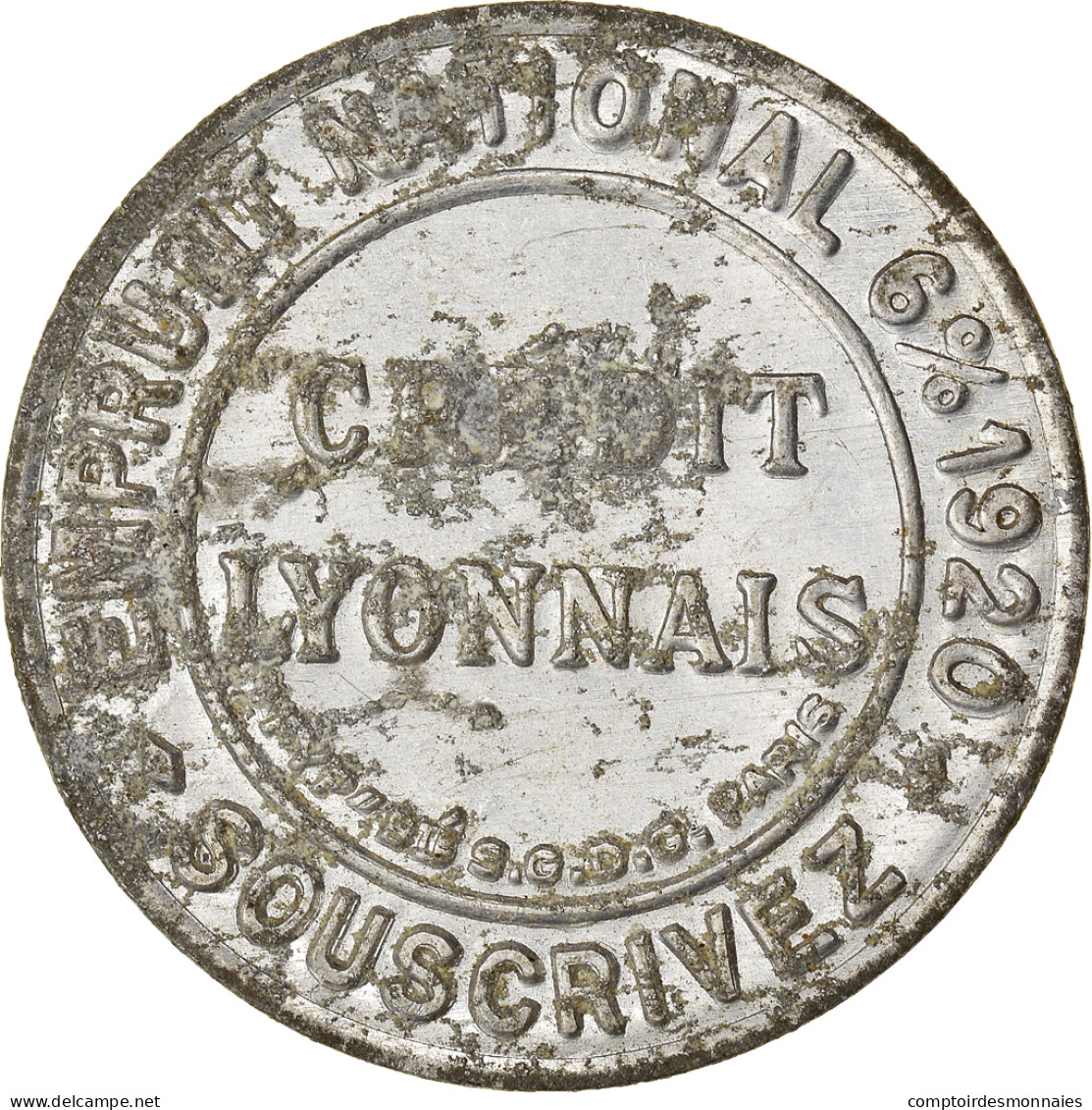 Monnaie, France, Credit Lyonnais, 25 Centimes, 1920, Timbre-Monnaie, TTB - Monétaires / De Nécessité