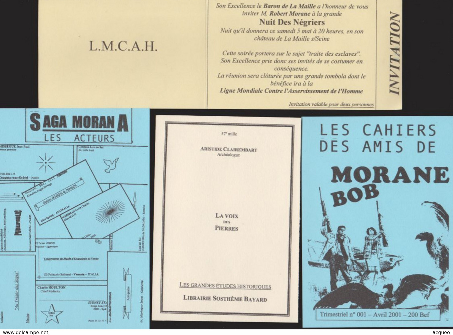 BOB MORANE  SAGA MORANA EDITION R. DEMEYER 4 DOC. EXPLAIRES N° 144/200 - Other & Unclassified