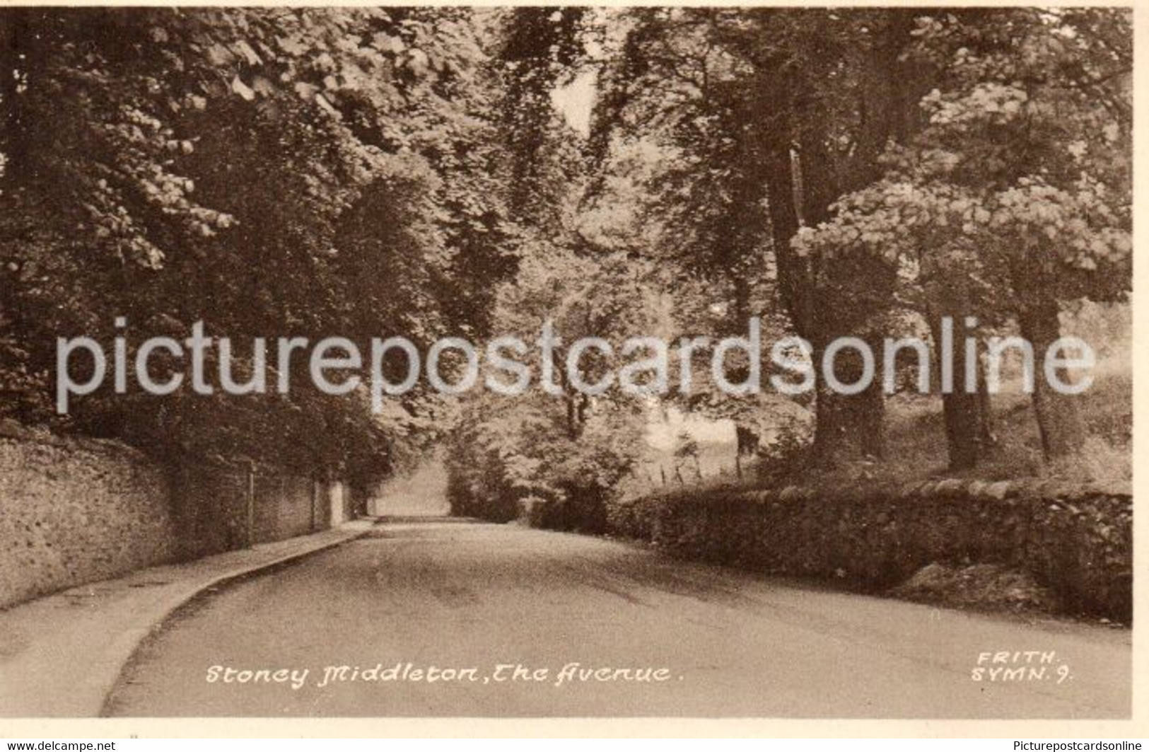 STONEY MIDDLETON THE AVENUE OLD B/W POSTCARD DERBYSHIRE - Derbyshire