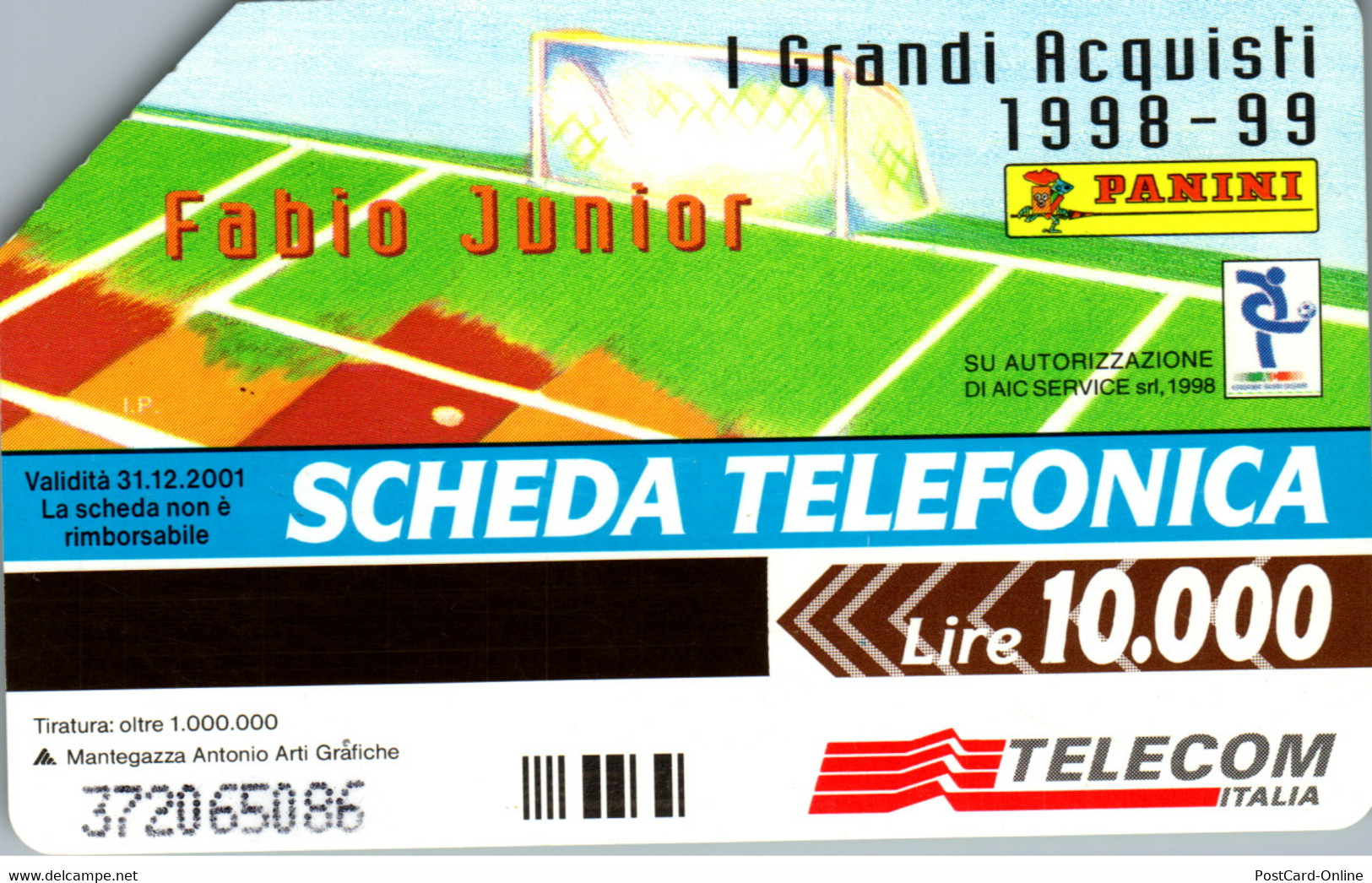 30930 - Italien - Telecom , Panini , Fabio Junior , Football , Fußball - Öff. Diverse TK