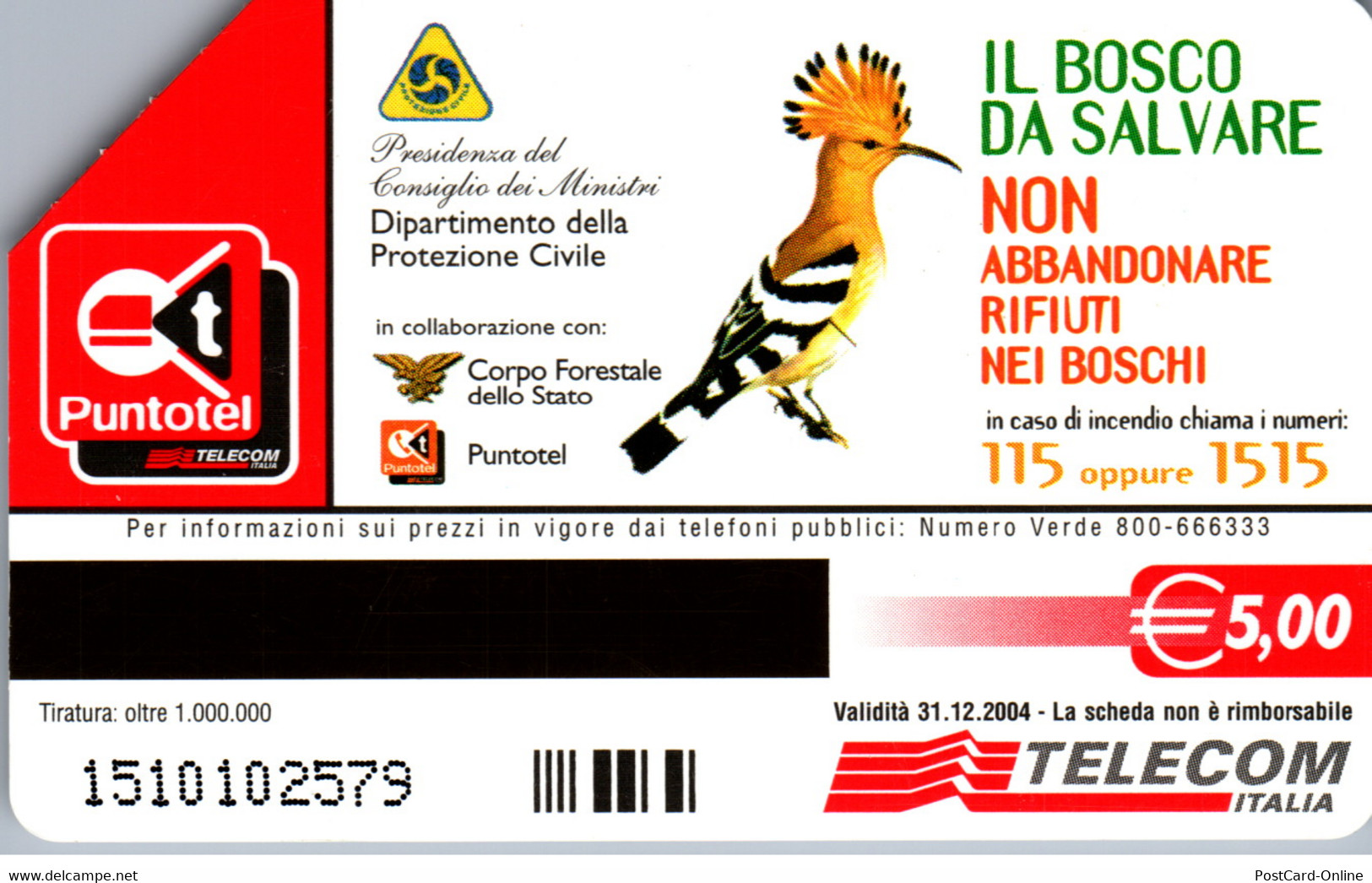 30933 - Italien - Telecom , Il Bosco Da Salvare , Puntotel - Öff. Diverse TK