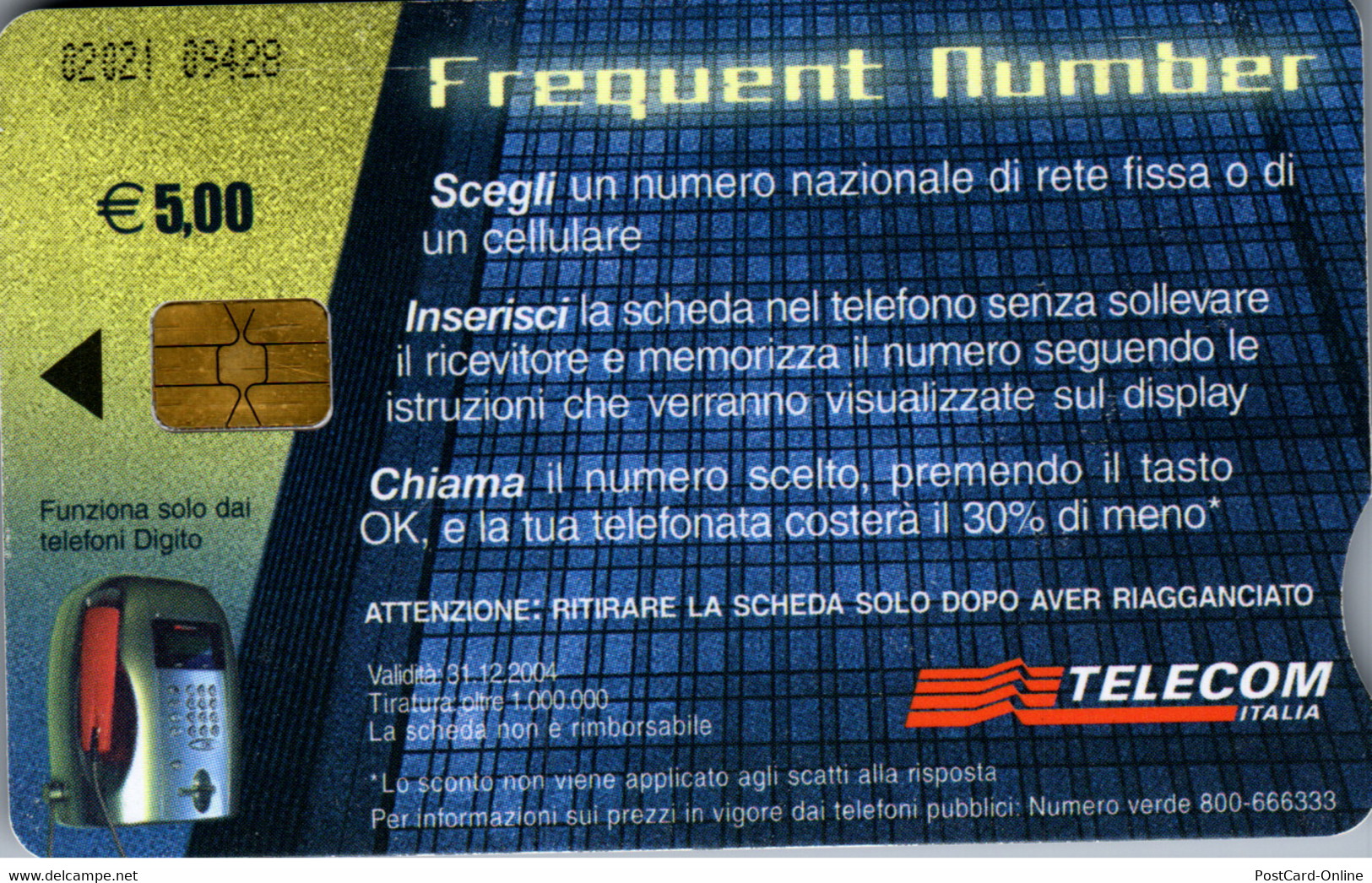31007 - Italien - Telecom , Puntotel , Frequent Number - Öff. Diverse TK