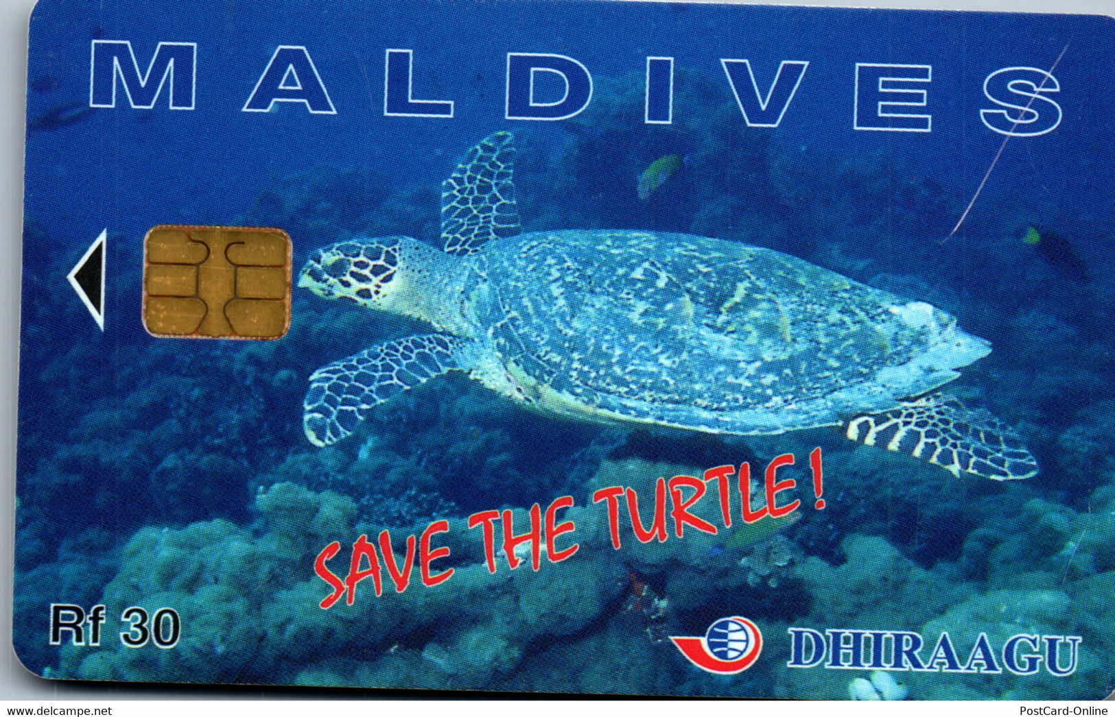 31066 - Malediven - Dhiraagu , Save The Turtle , Schildkröte - Maldives