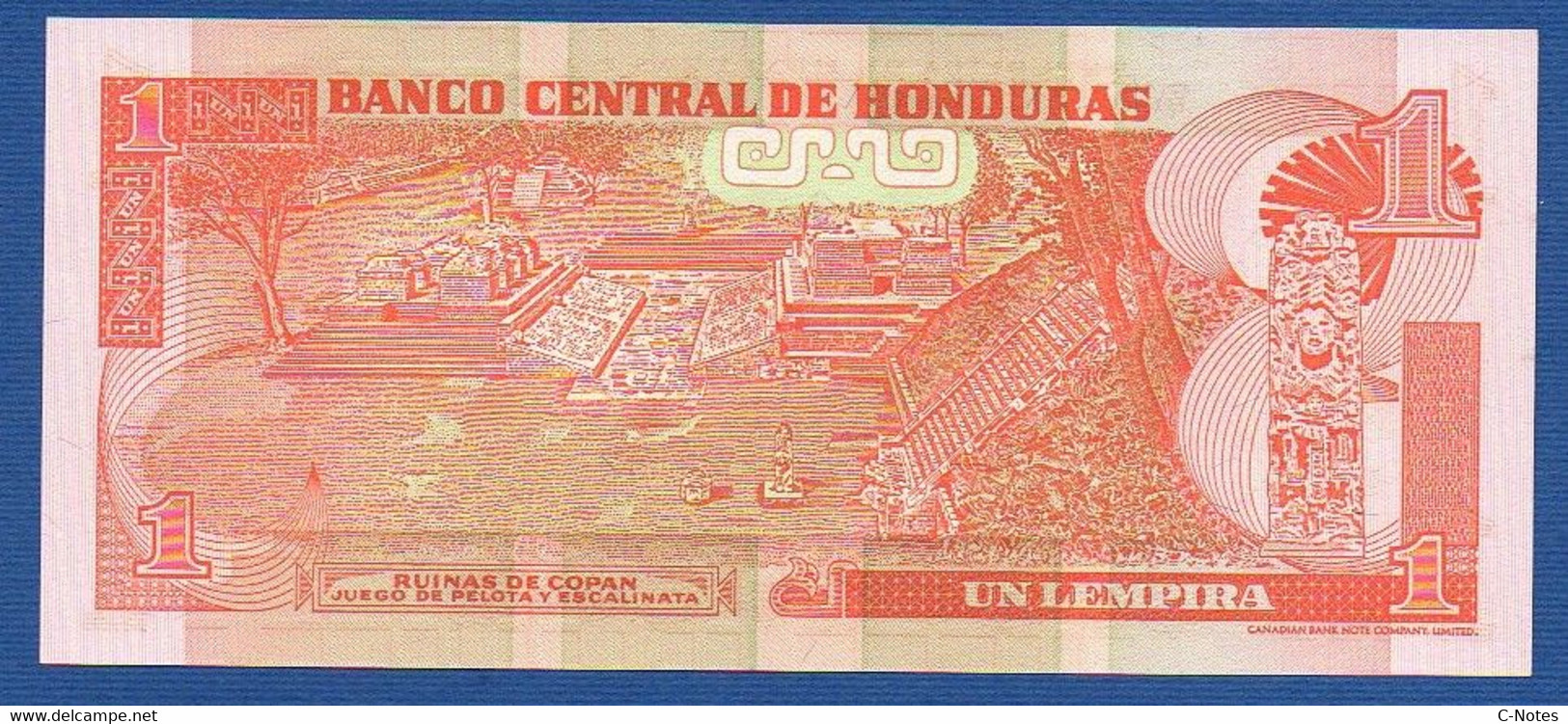 HONDURAS - P. 84e – 1 Lempira 2006 UNC, Serie DY0751895 Printer: Canadian Bank Note Company - Honduras