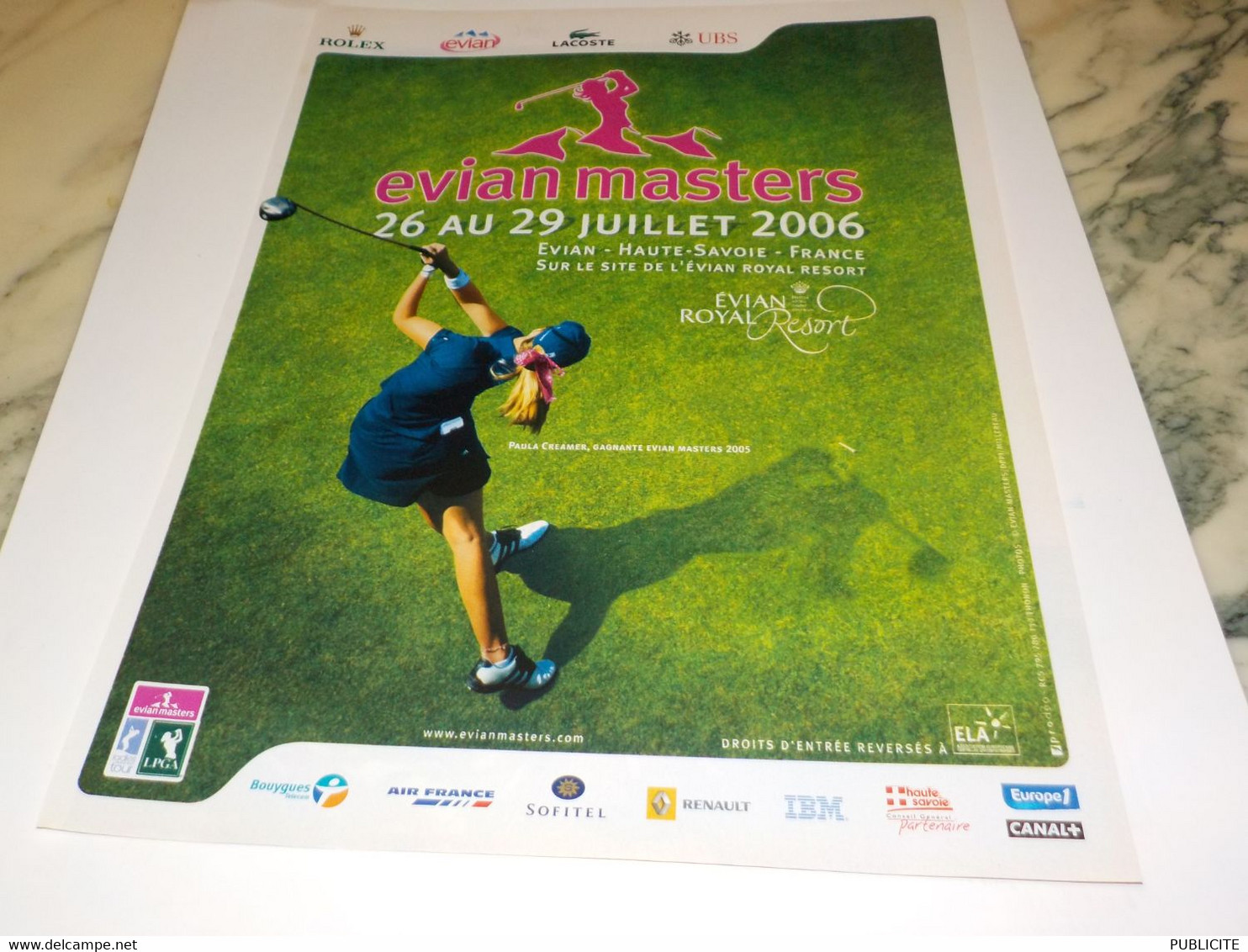 ANCIENNE PUBLICITE  EVIAN MASTERS 2006 - Other & Unclassified