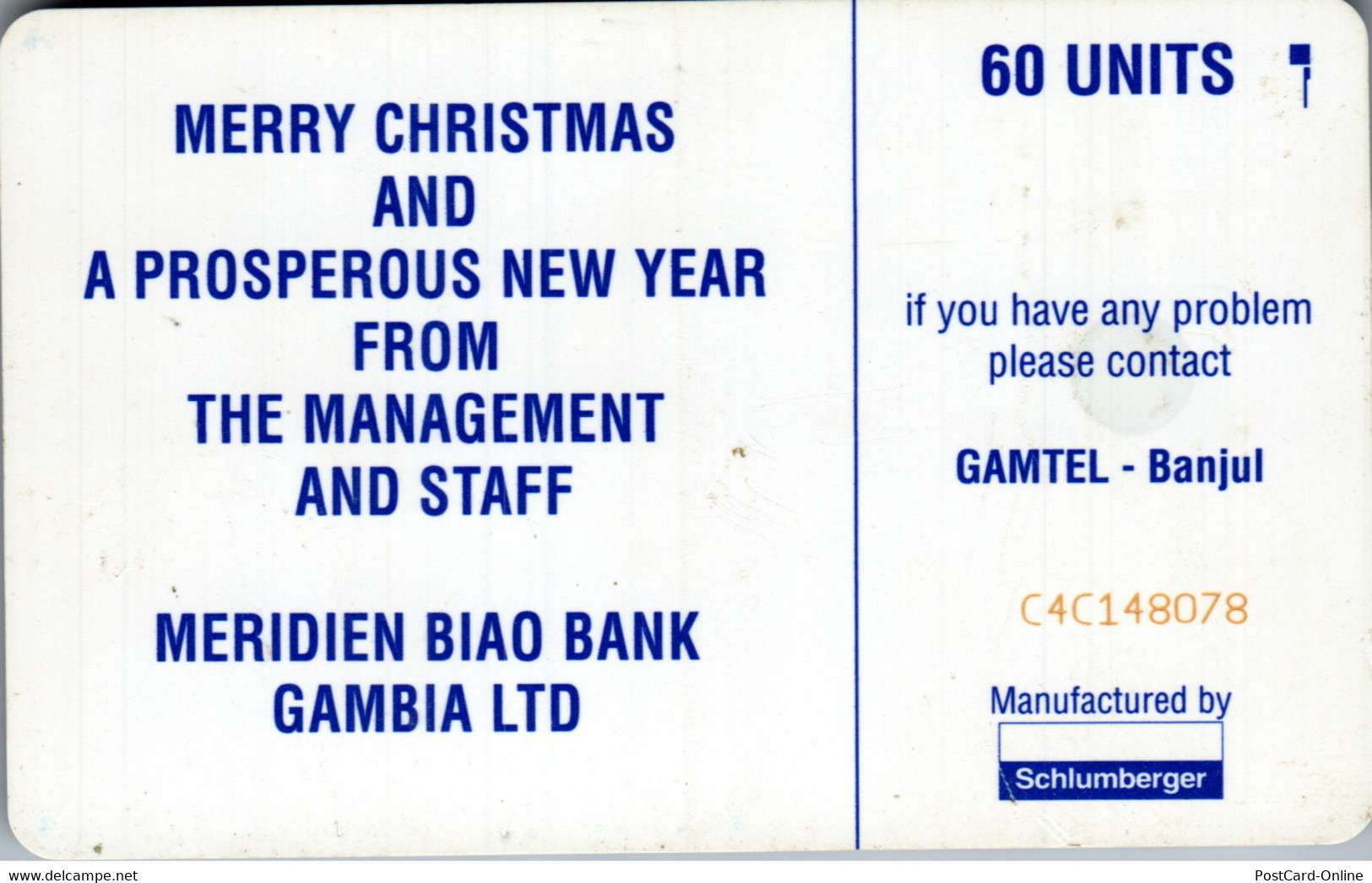 31096 - Gambia - Gamtel , Meridien Biao Bank - Gambie