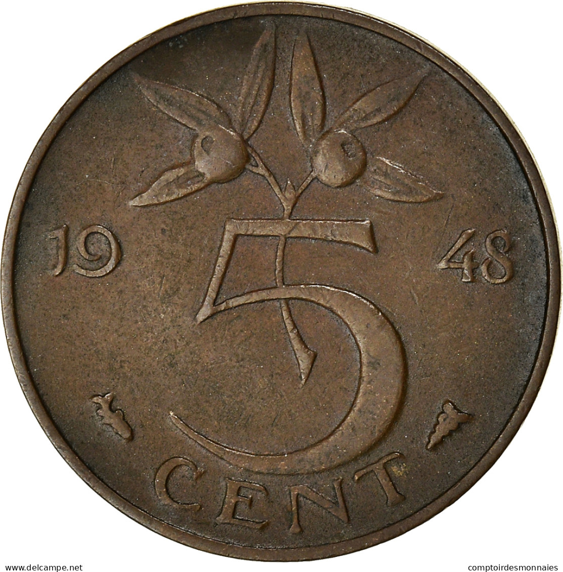 Monnaie, Pays-Bas, Beatrix, 5 Cents, 1948, TB+, Cuivre-Nickel-Zinc - 5 Centavos