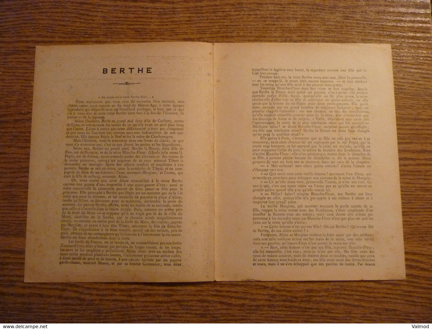 Protège-Cahier "Pépin Le Bref Et Berthe Au Grand Pied" De La Série "Les Noms De Nos Filles" - 17,3x 22,3 Cm Env. - Protège-cahiers