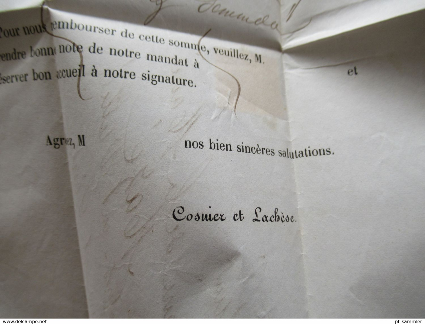1862 Napoleon III. Nr.13 II Rautenstempel gedruckter Brief Imprimerie, Librairie et Lithographie de Cosnier Et Lachese