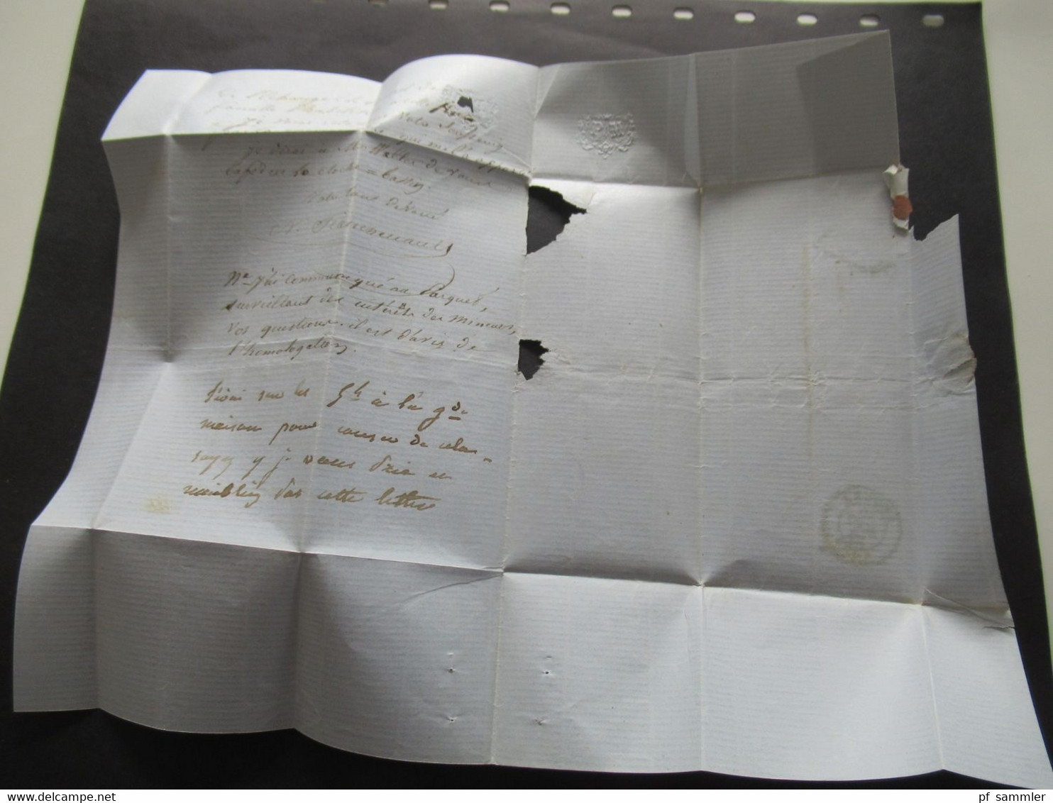 1859 Napoleon III. Nr.13 Rautenstempel Faltbrief mit Inhalt geprägtes Briefpapier PM Stempel Angers