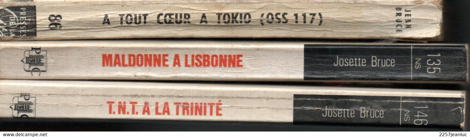 Lot De 2 Romans Espionnage De *Jean Bruce OSS 117 Atout Coeur De 1958 Et Maldonne A Lisbonne & Tnt A La Trinité 1972/73 - Presses De La Cité