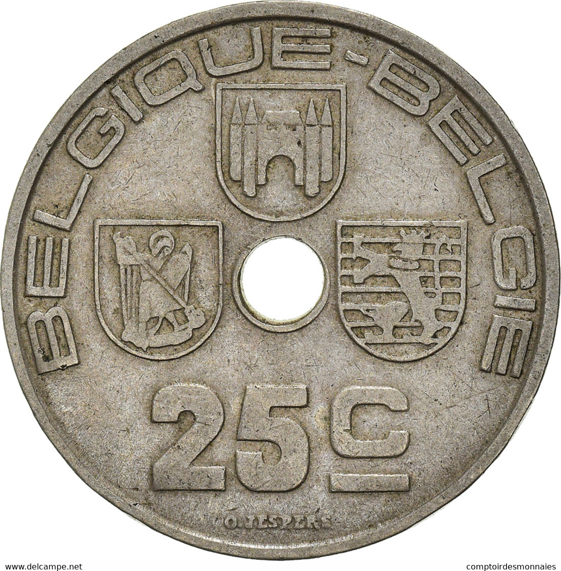 Monnaie, Belgique, 25 Centimes, 1938 - 25 Cents