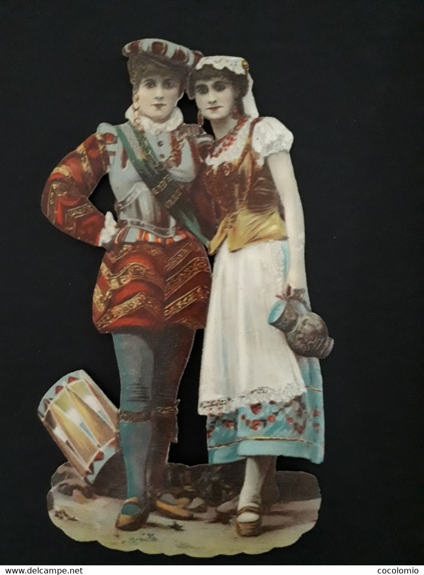 Chromo -decoupi, XIXème Enfants,couple - Motif 'Pâques'