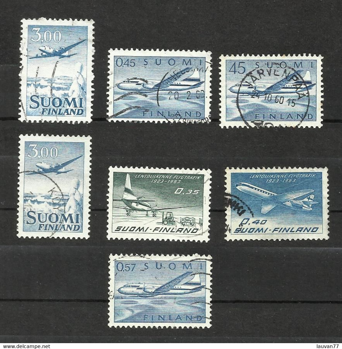 Finlande Poste Aérienne N°4 à 6, 9 à 12 Cote 7.80€ - Used Stamps
