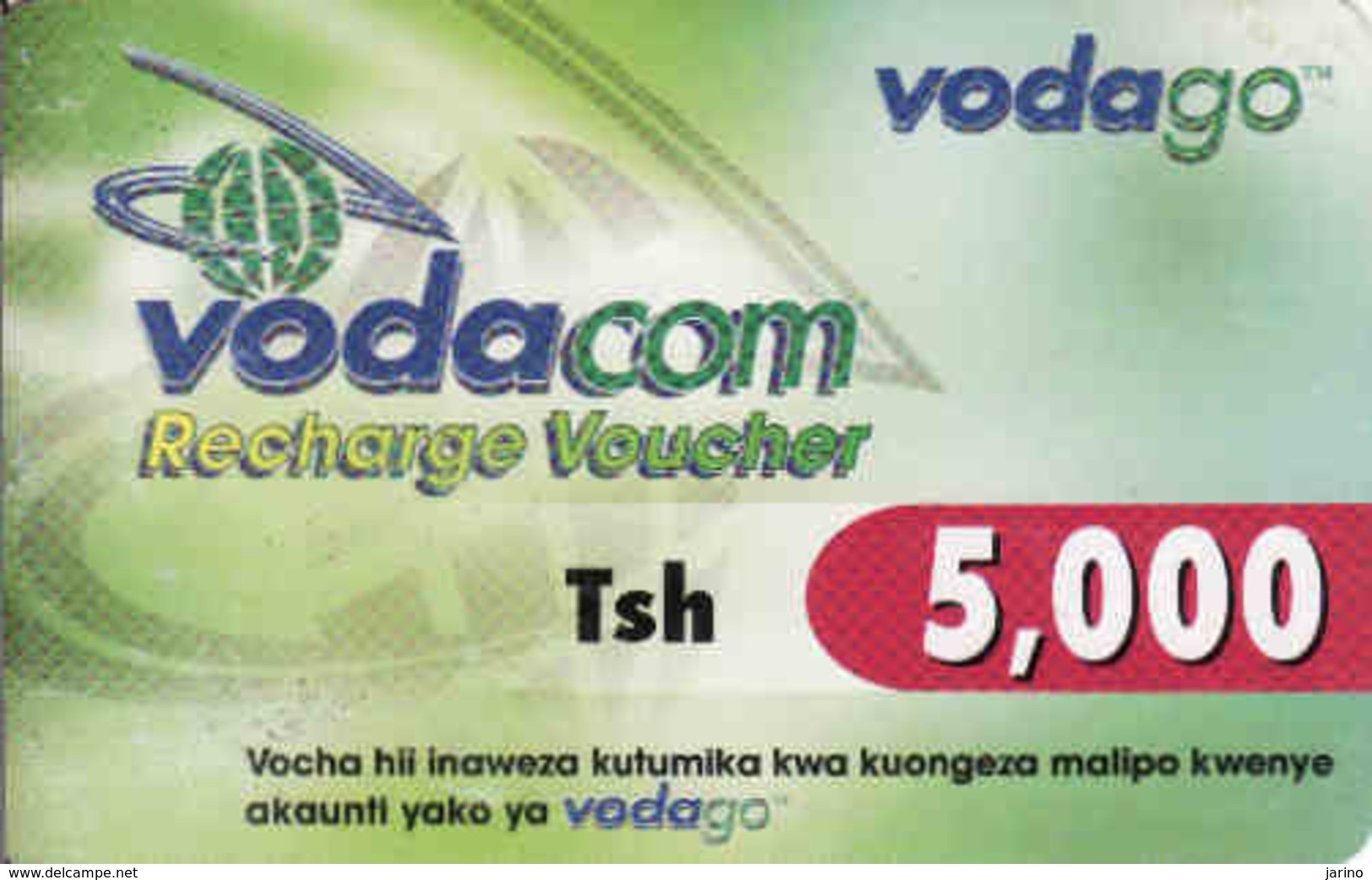 Tanzania Vodago Recharge Card, 5000 Tsh - Tanzanie