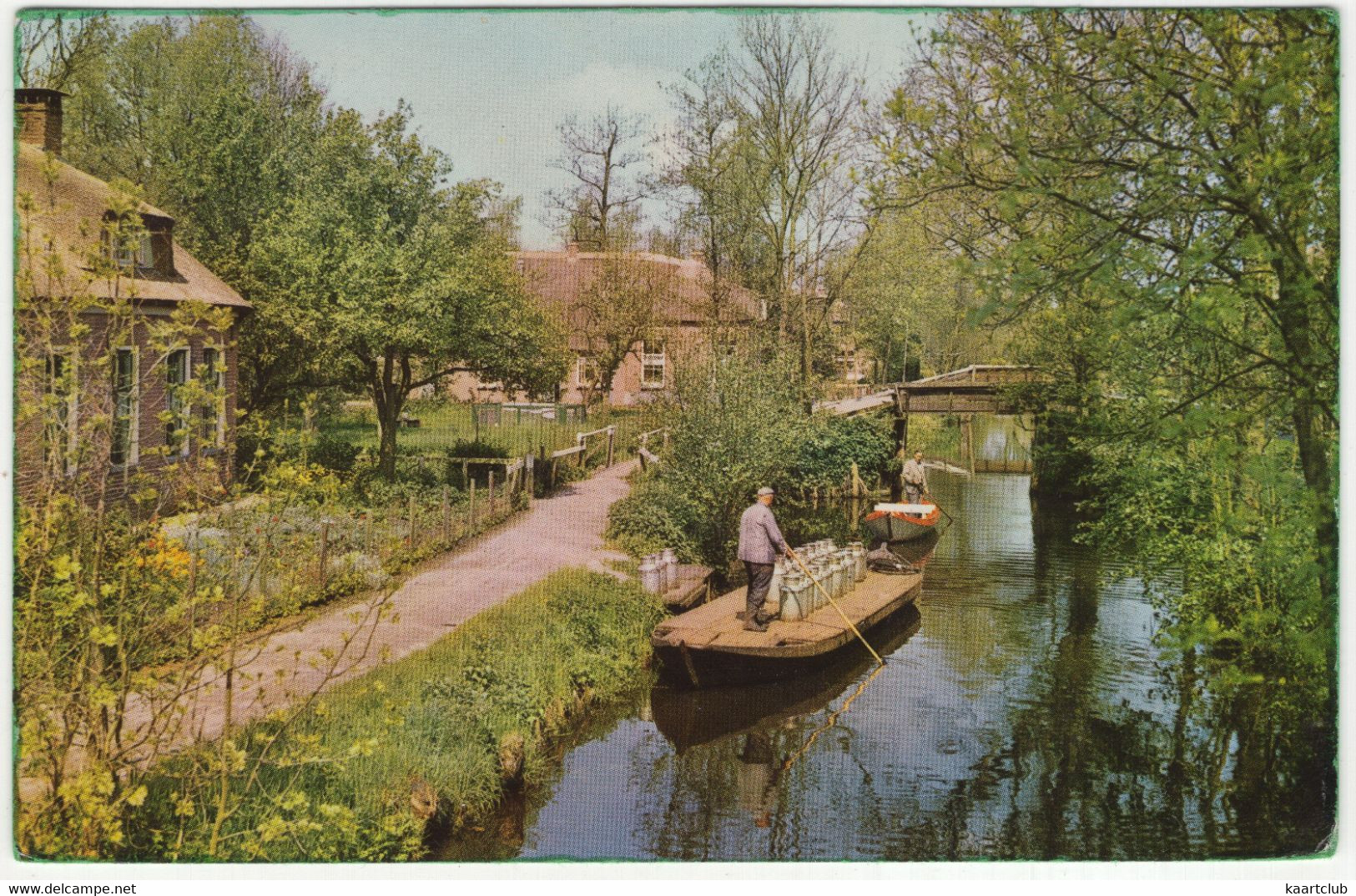 Giethoorn, Melkvervoer - (Overijssel, Nederland) - Melkbussen, Punter  - 1963 - Giethoorn