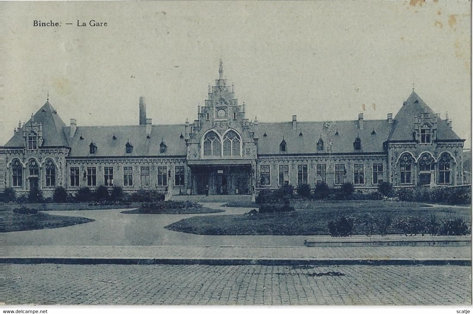 Binche.   -   Württemberg   -   La Gare   -   PRACHTIGE KAART!   -   1930   LIJNSTEMPEL!   Naar   Neuffen - Binche