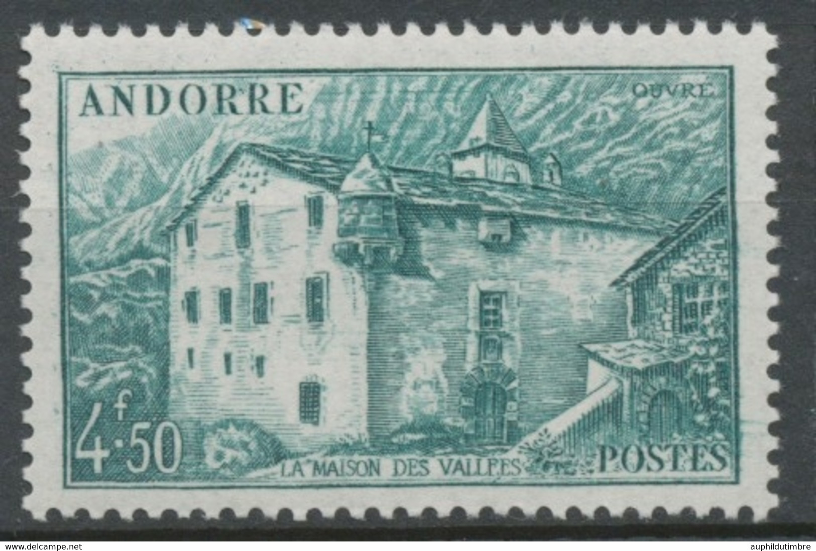 Andorre Français N°108A, 4f.50 Vert-bleu NEUF** ZA108A - Ungebraucht