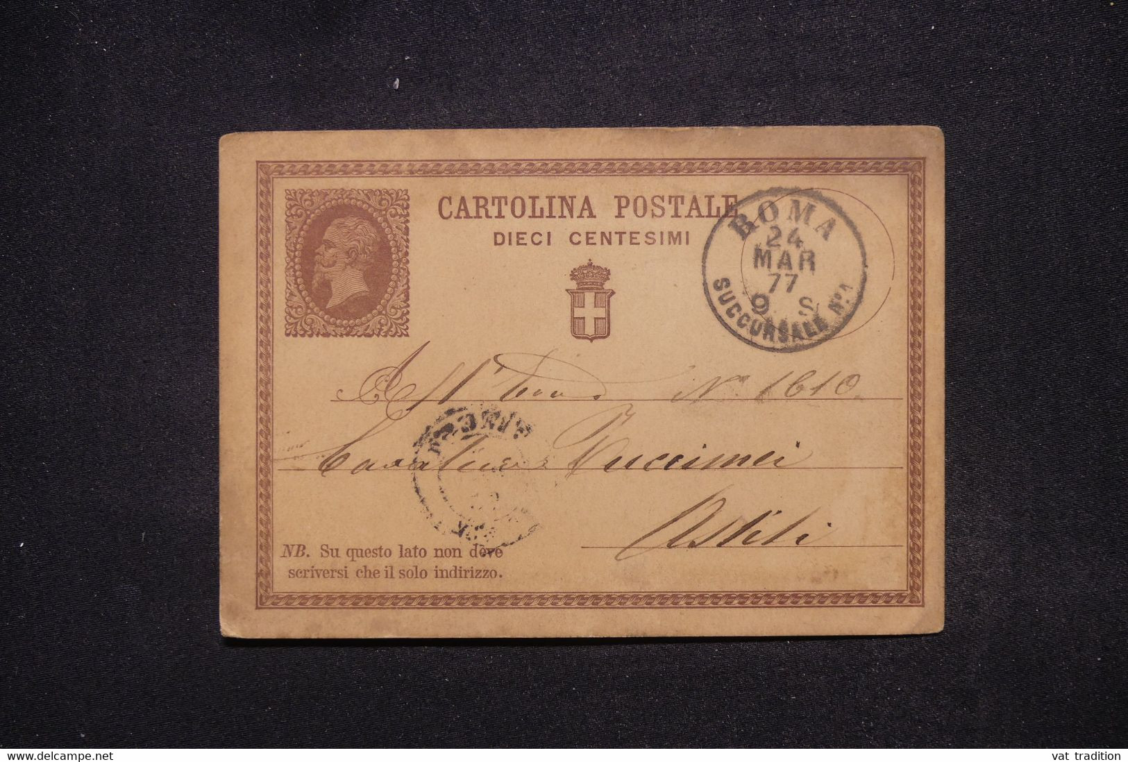 ITALIE - Entier Postal De Rome En 1877 - L 117785 - Stamped Stationery