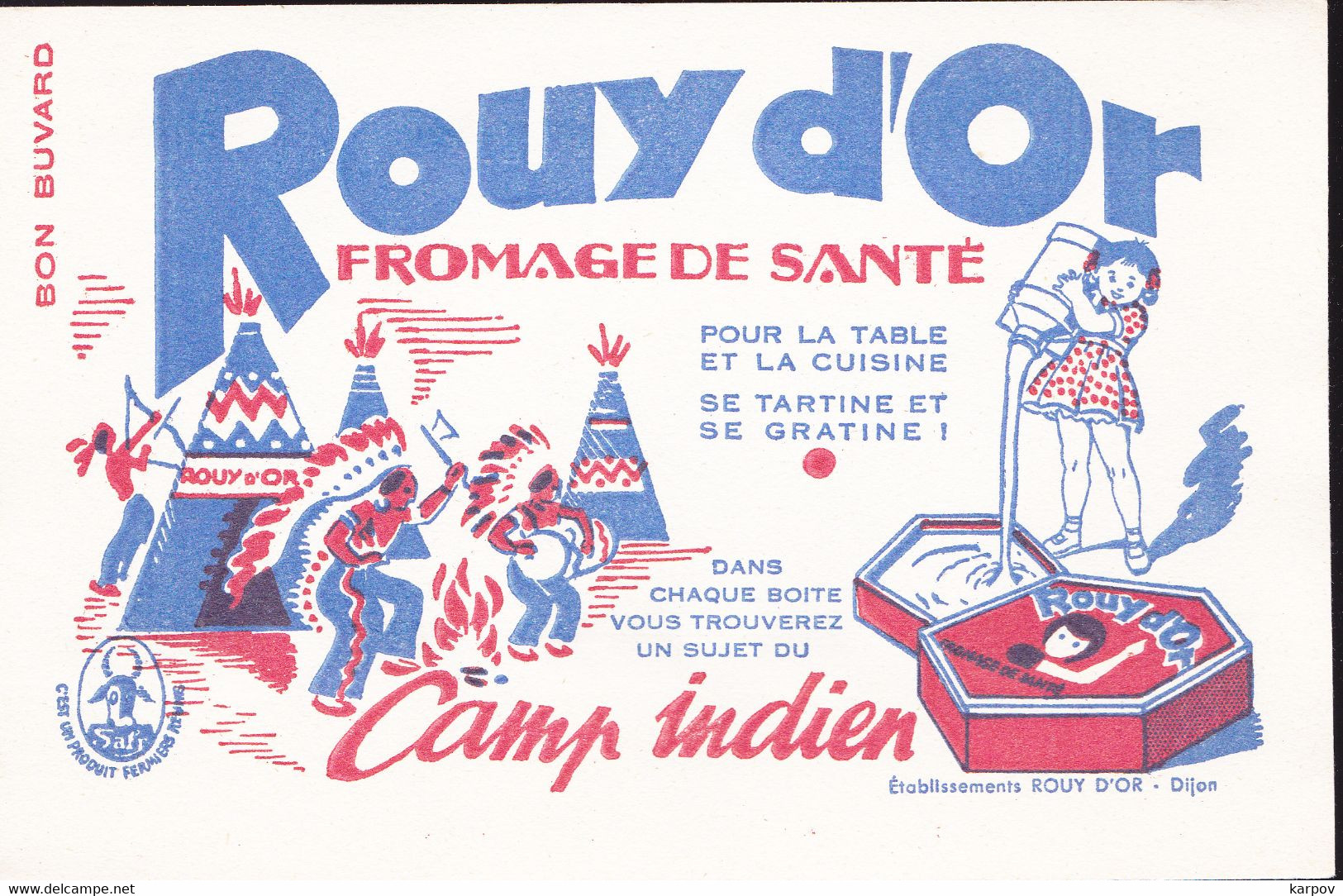 BUVARDS - CAMP INDIEN ROUY D'OR - Produits Laitiers