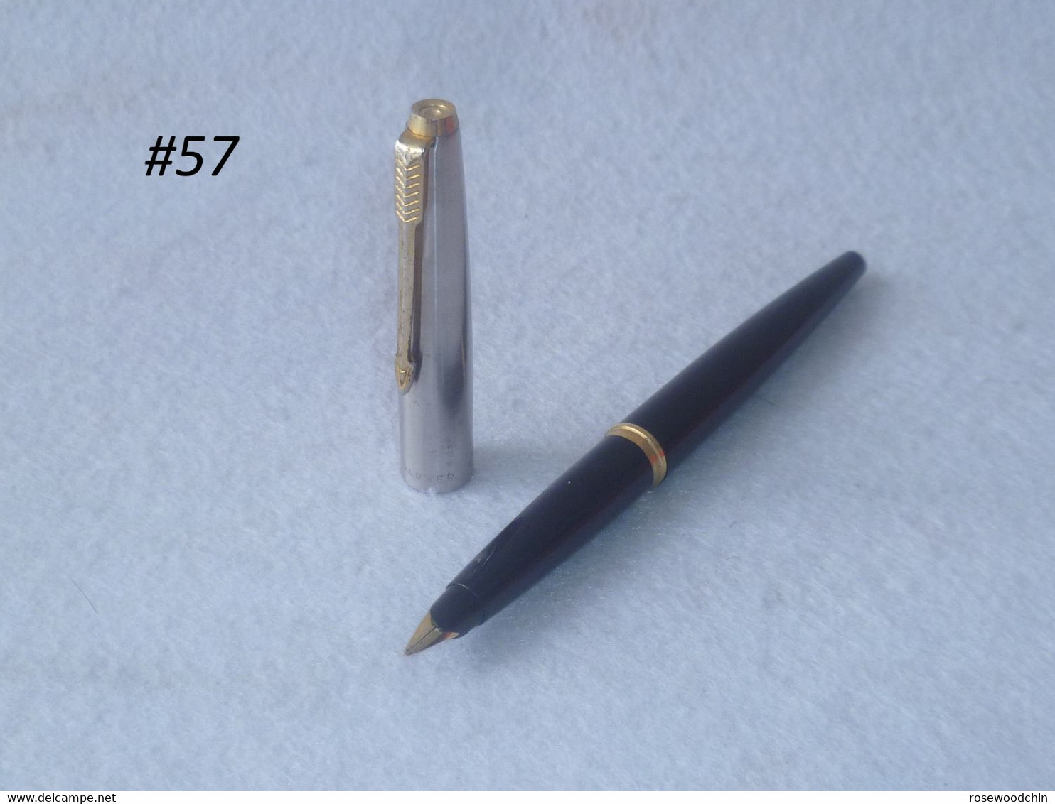 Authentic Vintage Parker 45 Black 14k Gold Nib Fountain Pen USA (#57) - Stylos