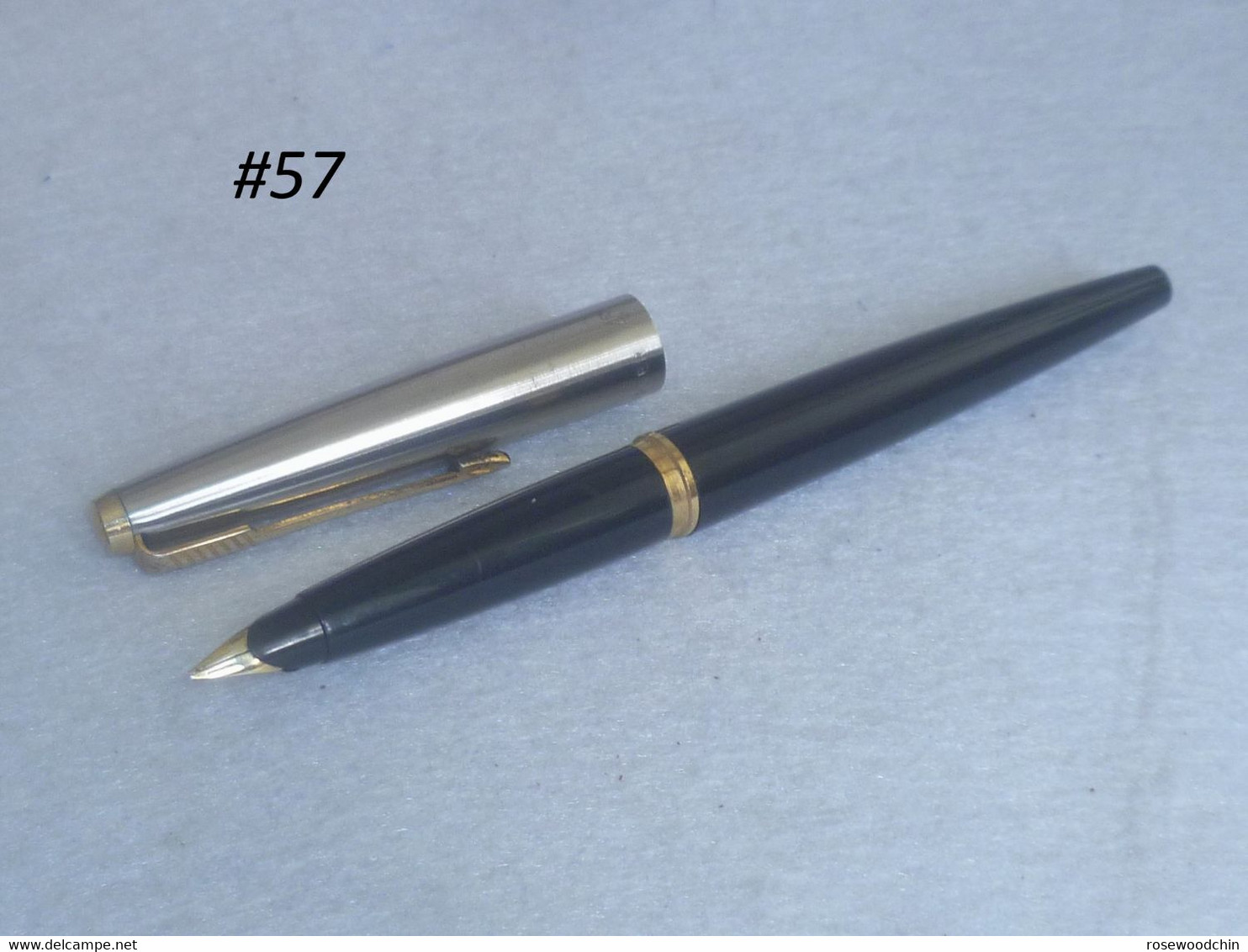 Authentic Vintage Parker 45 Black 14k Gold Nib Fountain Pen USA (#57) - Stylos