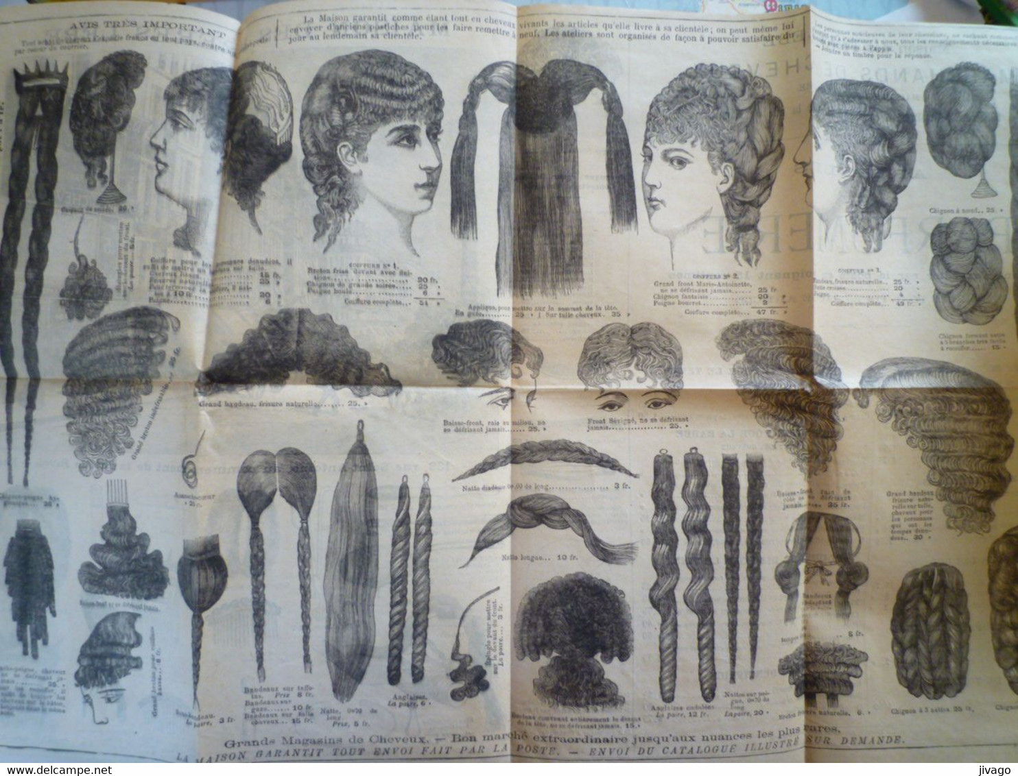 2022 - 1207  RARE DOC PUB  Maison Des Frères Lébé  " MARCHANDS DE CHEVEUX "  Vers 1880   XXX - Non Classés