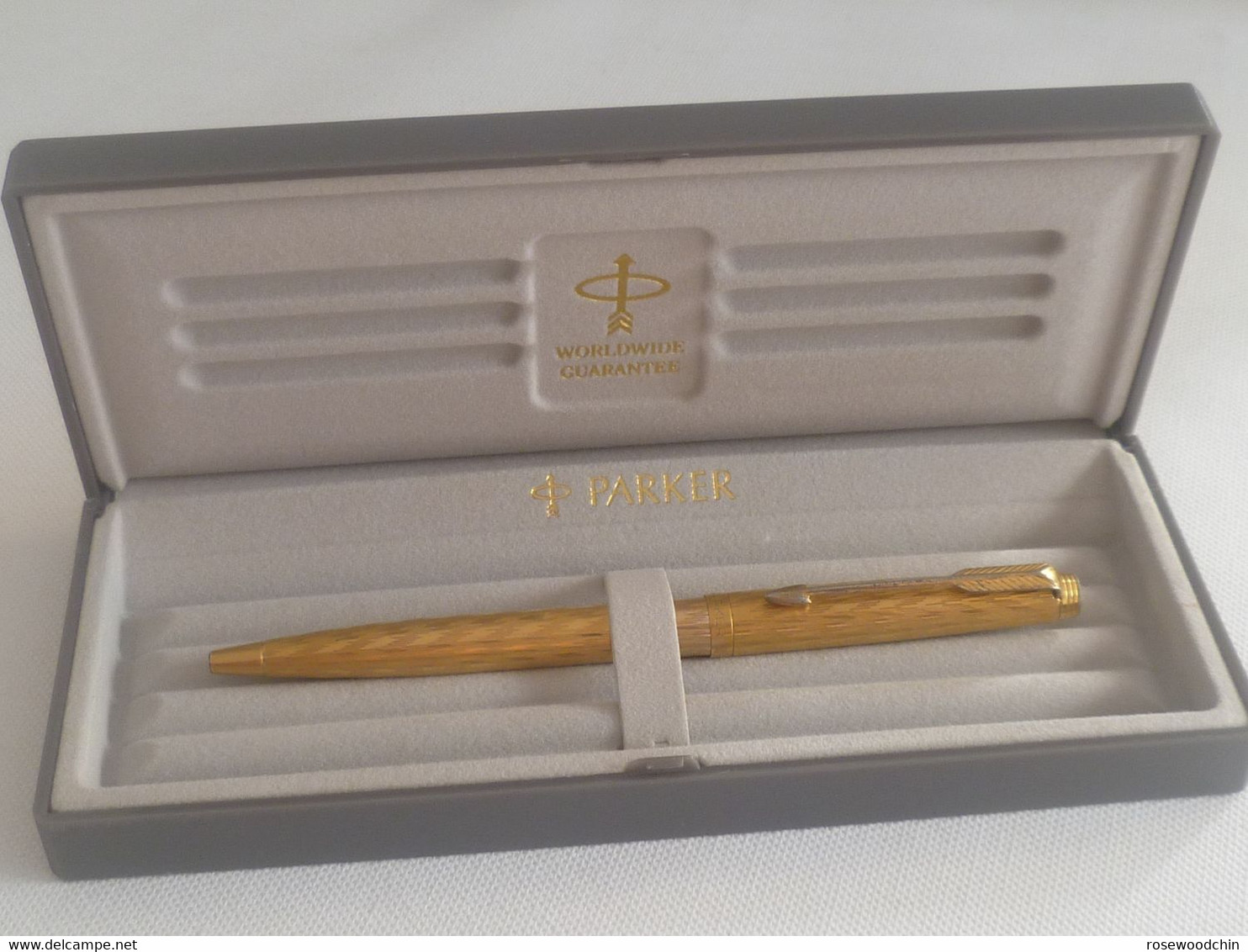 Authentic Vintage Parker 75 Classic Gold Plated Ball Point Pen France (#53) - Stylos