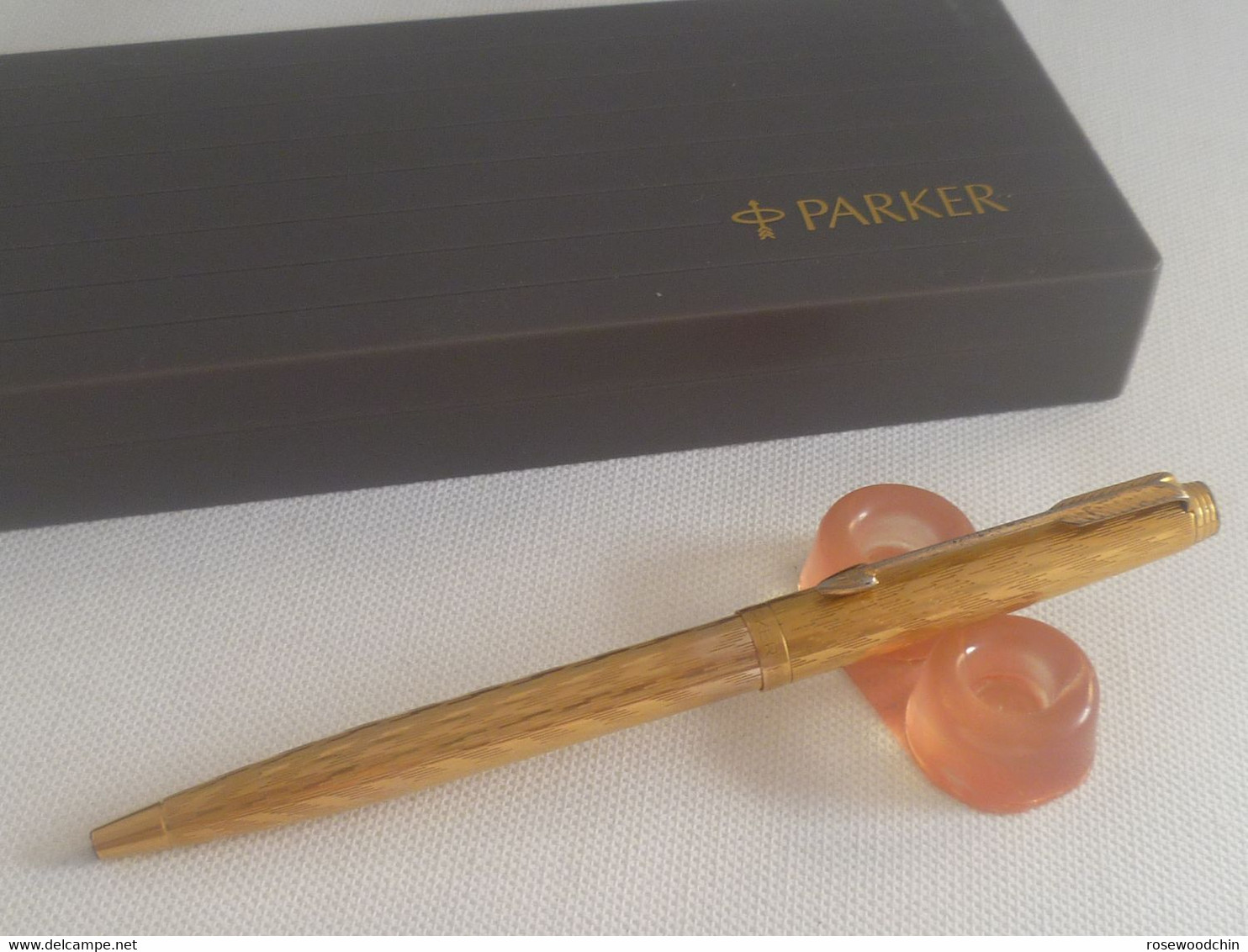 Authentic Vintage Parker 75 Classic Gold Plated Ball Point Pen France (#53) - Stylos