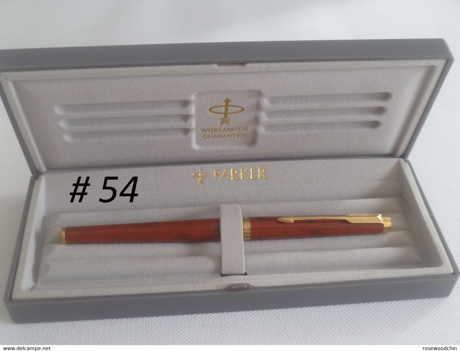 Authentic Vintage  Parker 180 Red Jasper Quartz Lacquer Roller Pen France (#54) - Stylos