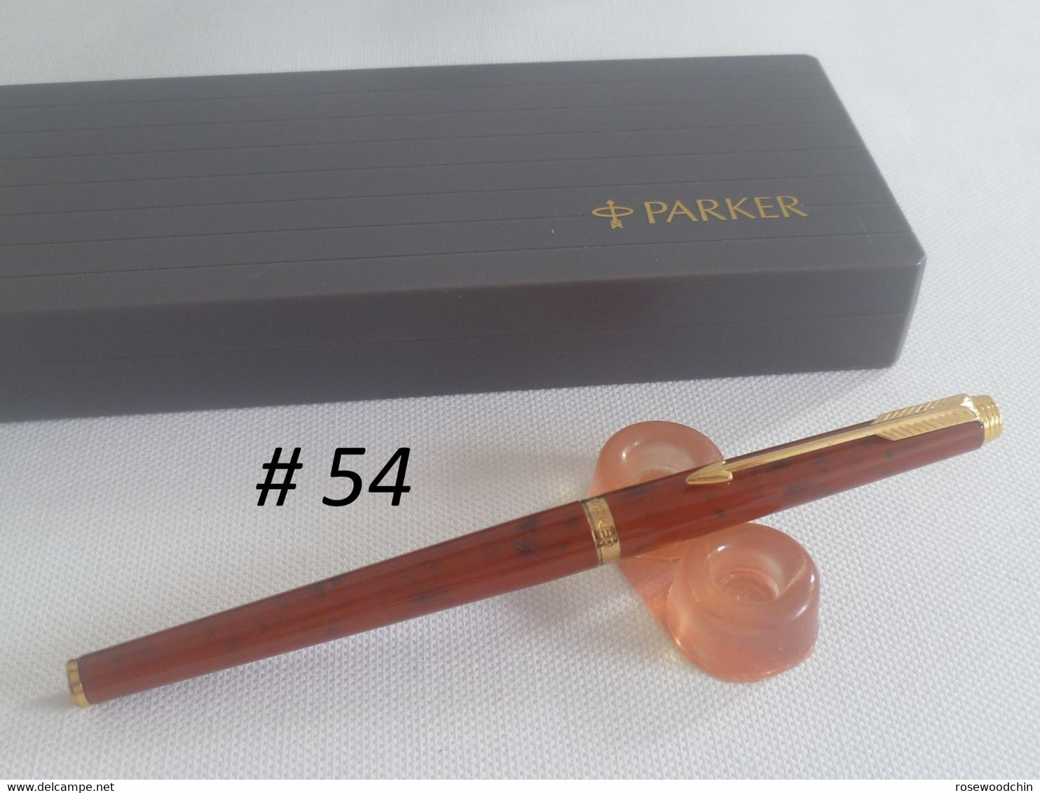 Authentic Vintage  Parker 180 Red Jasper Quartz Lacquer Roller Pen France (#54) - Stylos