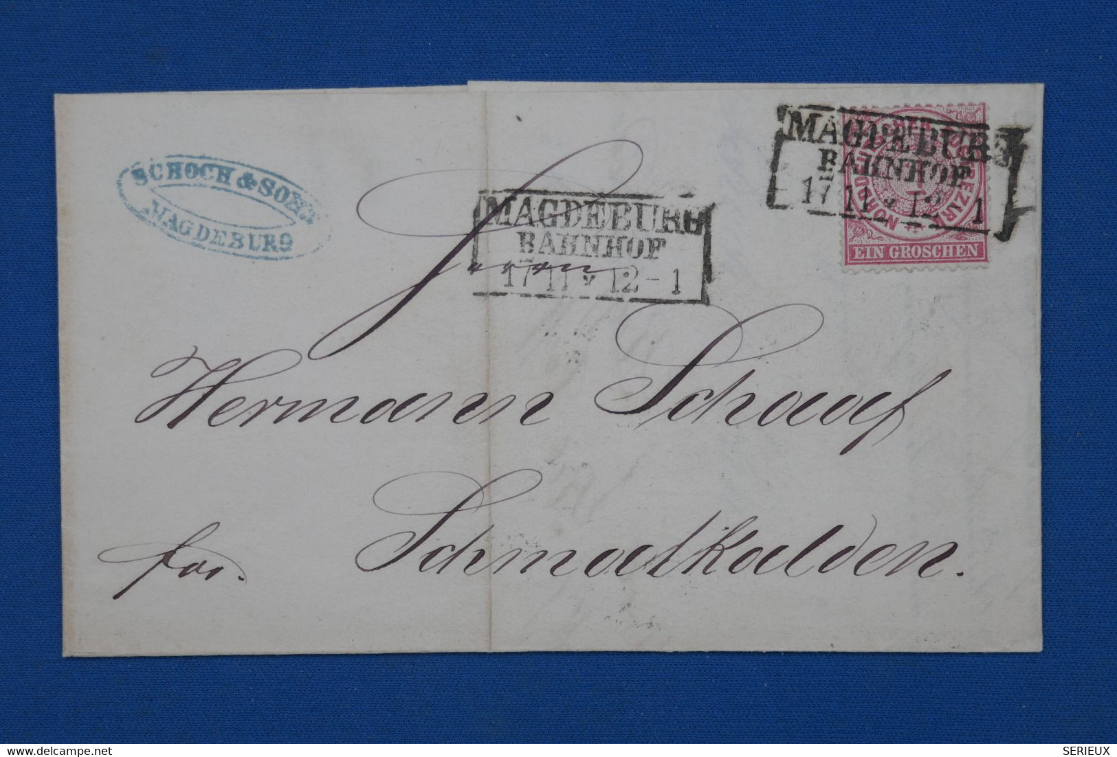 AS11 ALLEMAGNE NORD    BELLE LETTRE  1869 +MAGDEBURG   POUR Schmalkalde  GERMANY  +CACHET   A VOIR  + AFFRANCH. PLAISANT - Cartas & Documentos