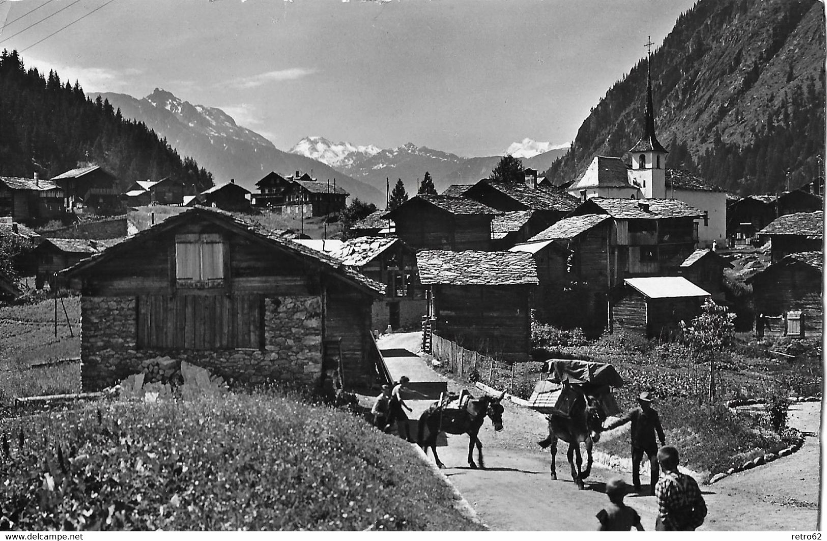 BLATTEN OB NATTERS → Abgang Der Maultierpost Nach Belalp Anno 1945 - Blatten