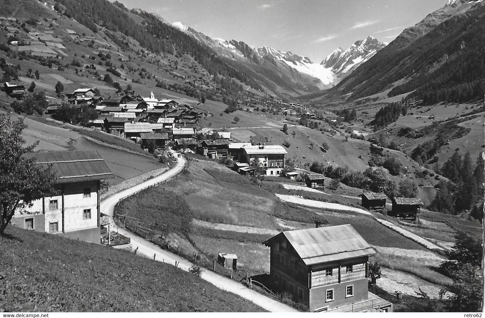 LÖTSCHENTAL → Dorf Ferden Mit Der Lötschenlücke, Fotokarte Ca.1945   ►Feldpost◄ - Ferden