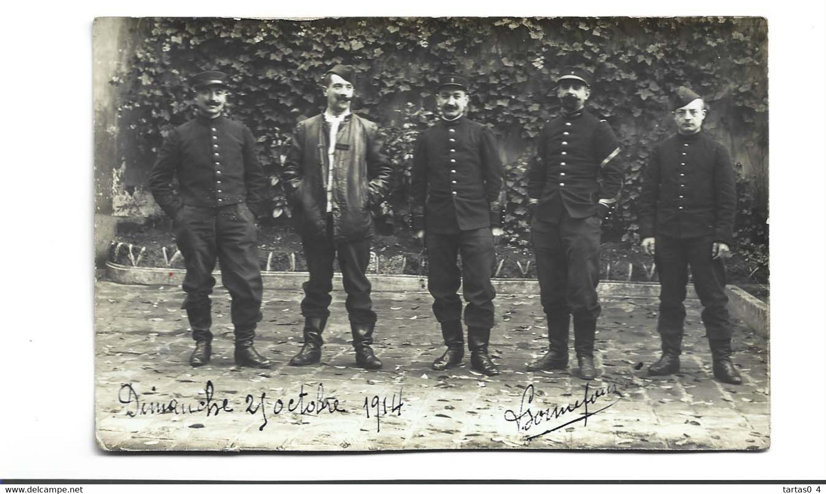 POMPIERS - CP PHOTO - Groupe 1914  (75  Caserne Malar 7 Eme Probable  ) Beau Plan  Bon Etat Voir Scan - Bombero