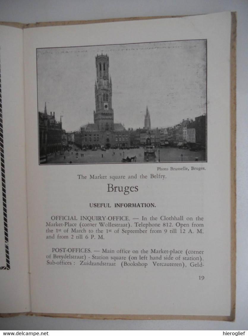 BRUGES AND THE BELGIAN SEA-RESORTS Guide Jean Franck 1929 Oostende Nieuwpoort Wenduine Knokke Heist Koksijde Brugge - Europe