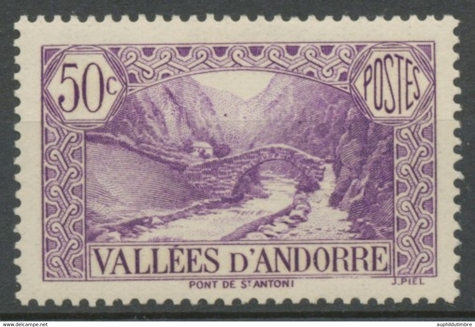 Andorre Français N°64, 50c. Violet NEUF** ZA64 - Nuevos